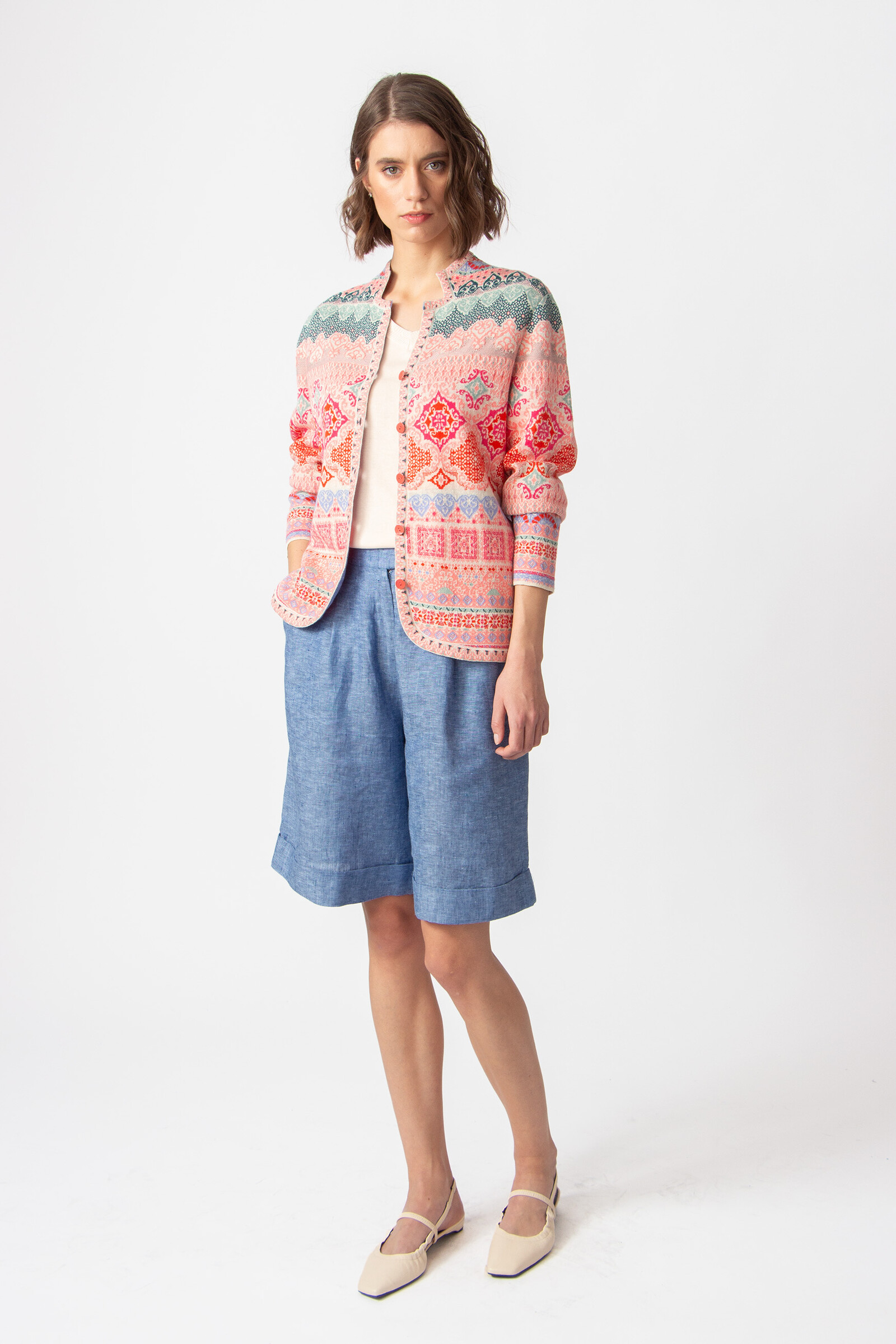 IVKO  Woman IVKO - Jacquard Jacket Morocco Pattern Coral