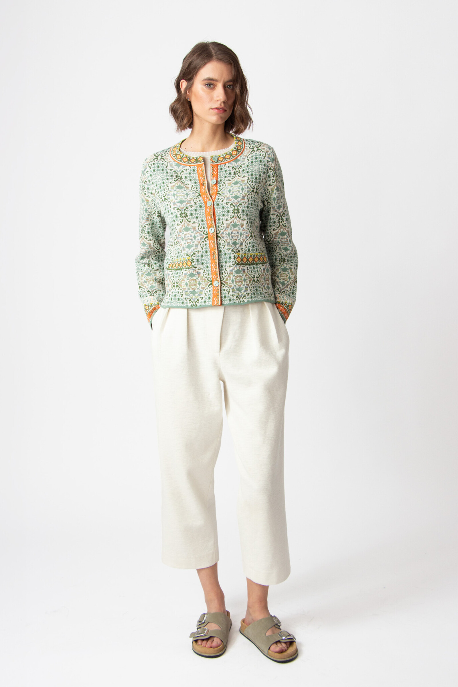 IVKO  Woman IVKO - Jacket O-Neck Morocco Pattern Pastel Green