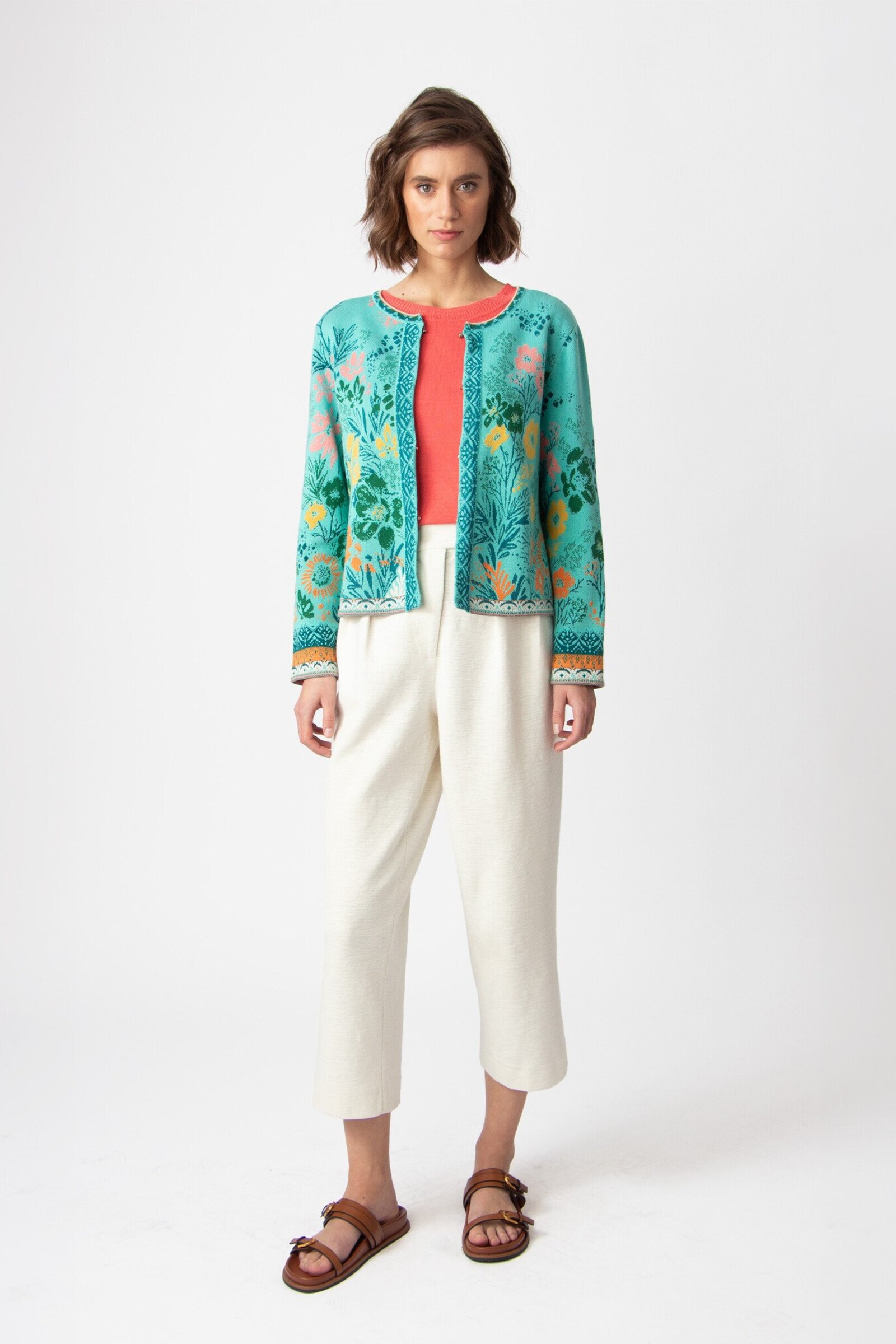 IVKO  Woman IVKO - Jacquard Jacket Floral Pattern Aqua