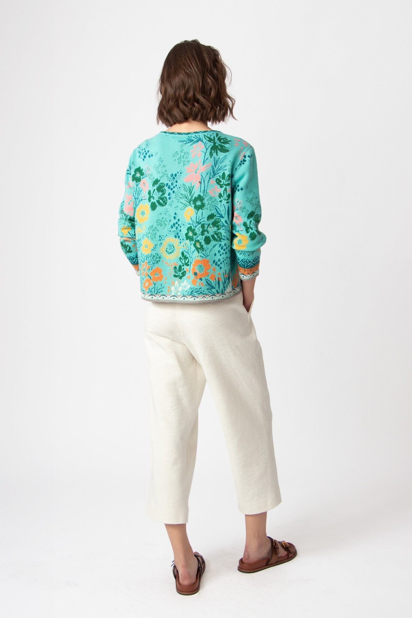 IVKO  Woman IVKO - Jacquard Jacket Floral Pattern Aqua