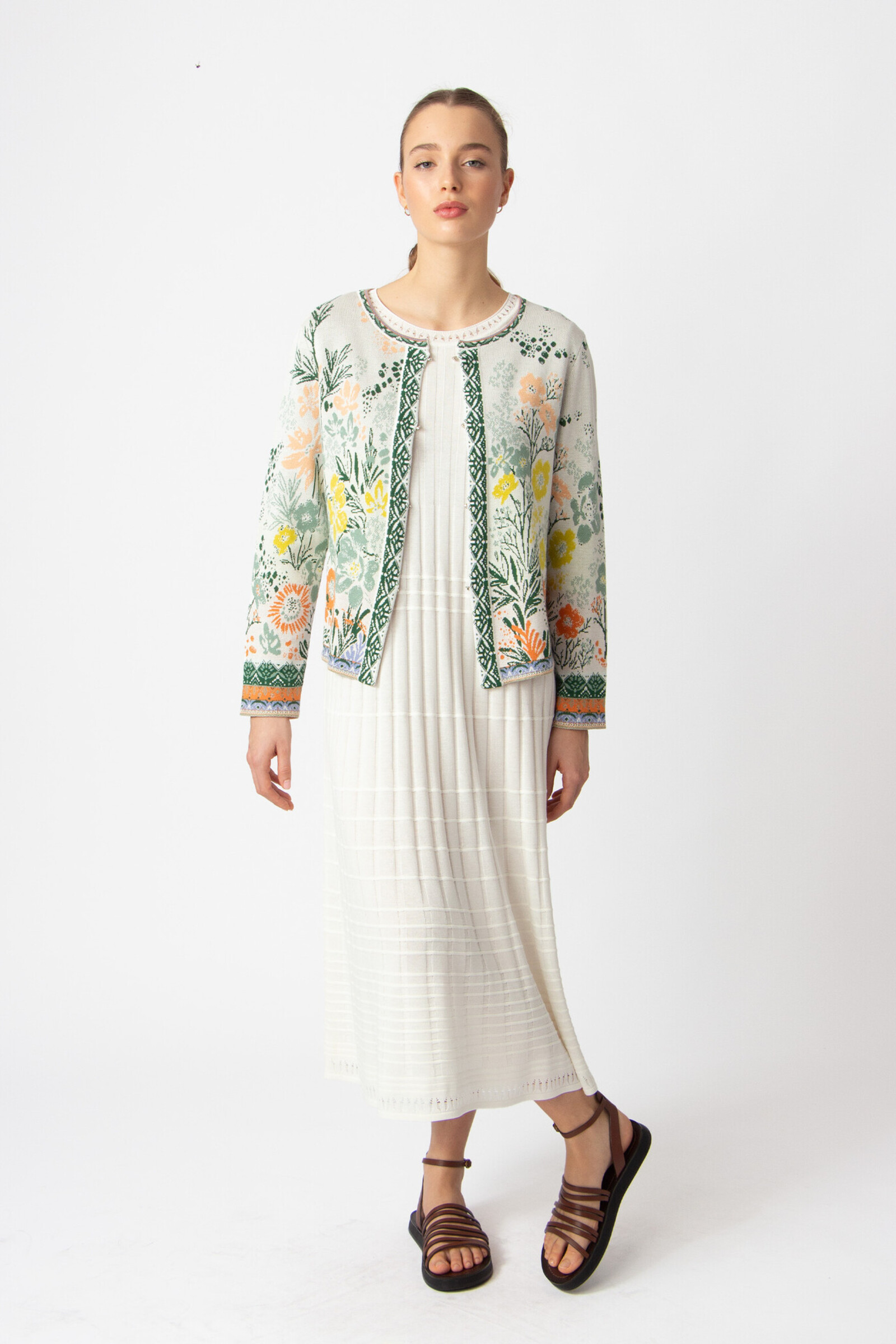 IVKO  Woman IVKO - Jacquard Jacket Floral Pattern White