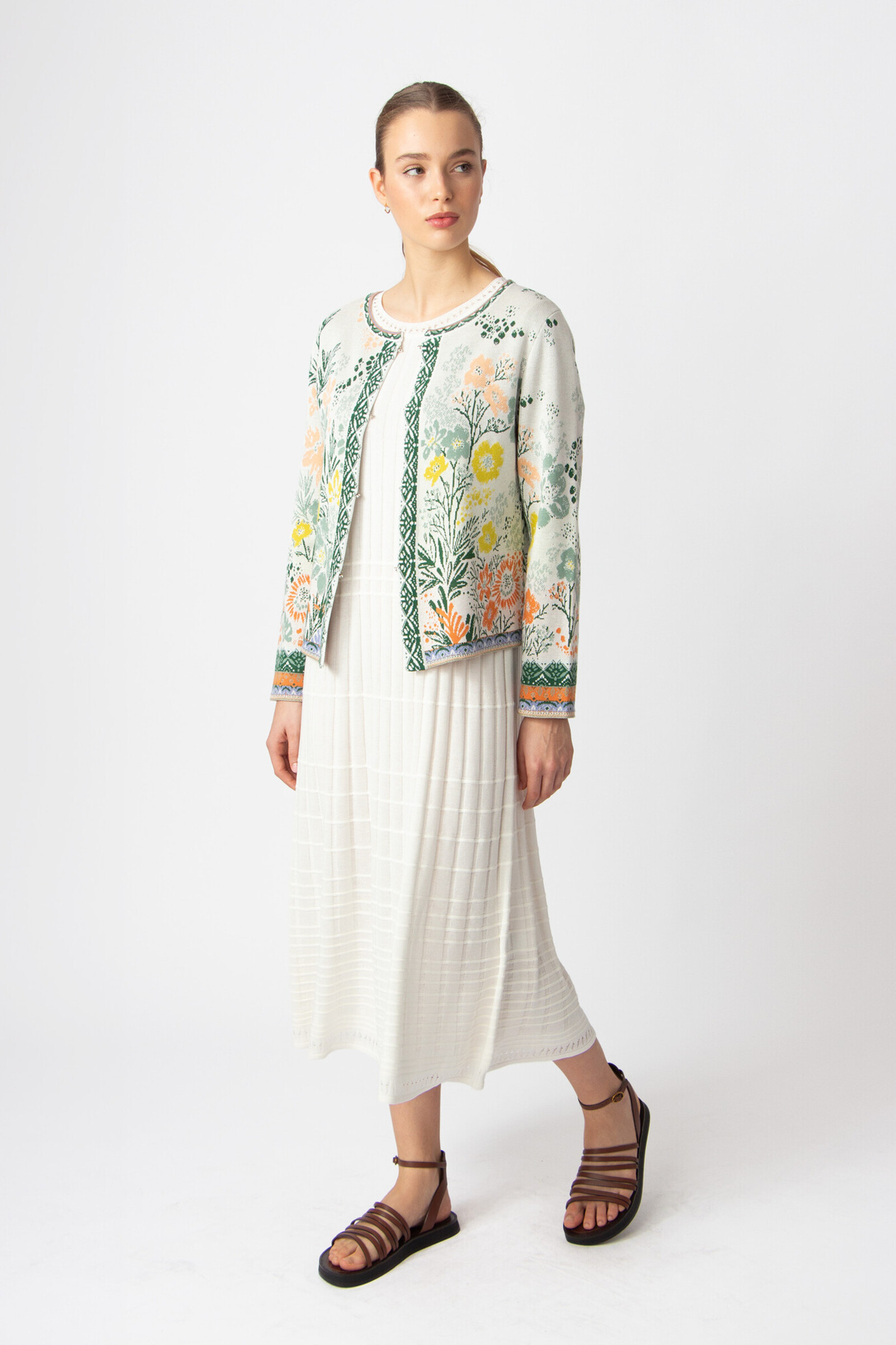 IVKO  Woman IVKO - Jacquard Jacket Floral Pattern White