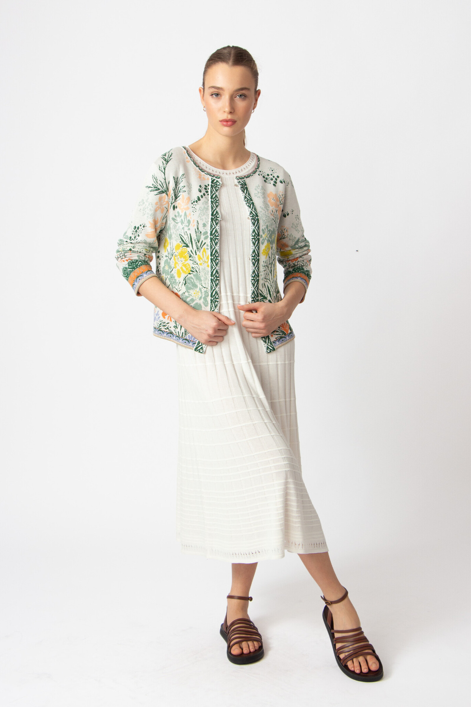 IVKO  Woman IVKO - Jacquard Jacket Floral Pattern White