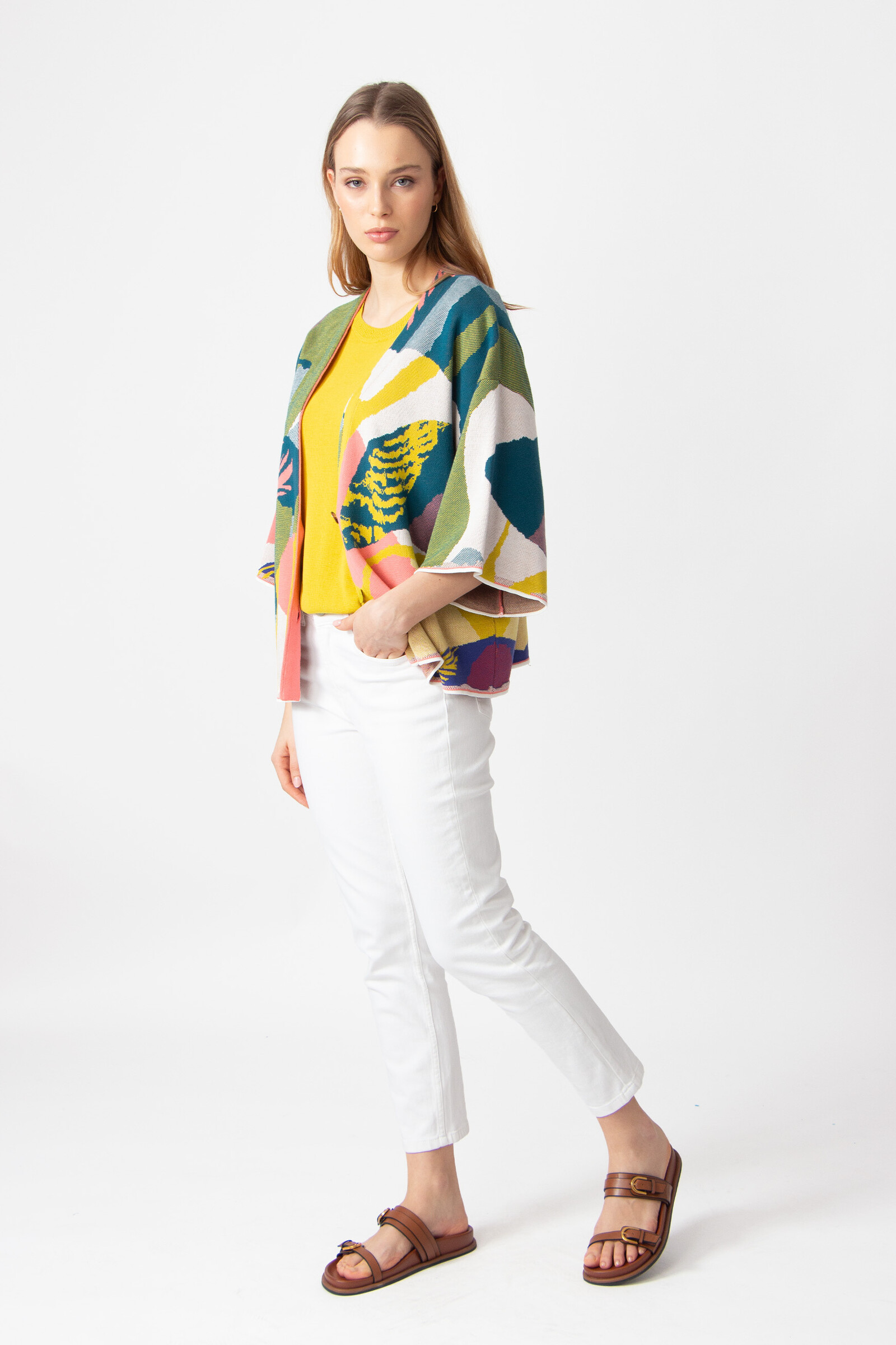 IVKO  Woman IVKO - Knitted Cardigan Maximalist Tropics Pattern Yellow