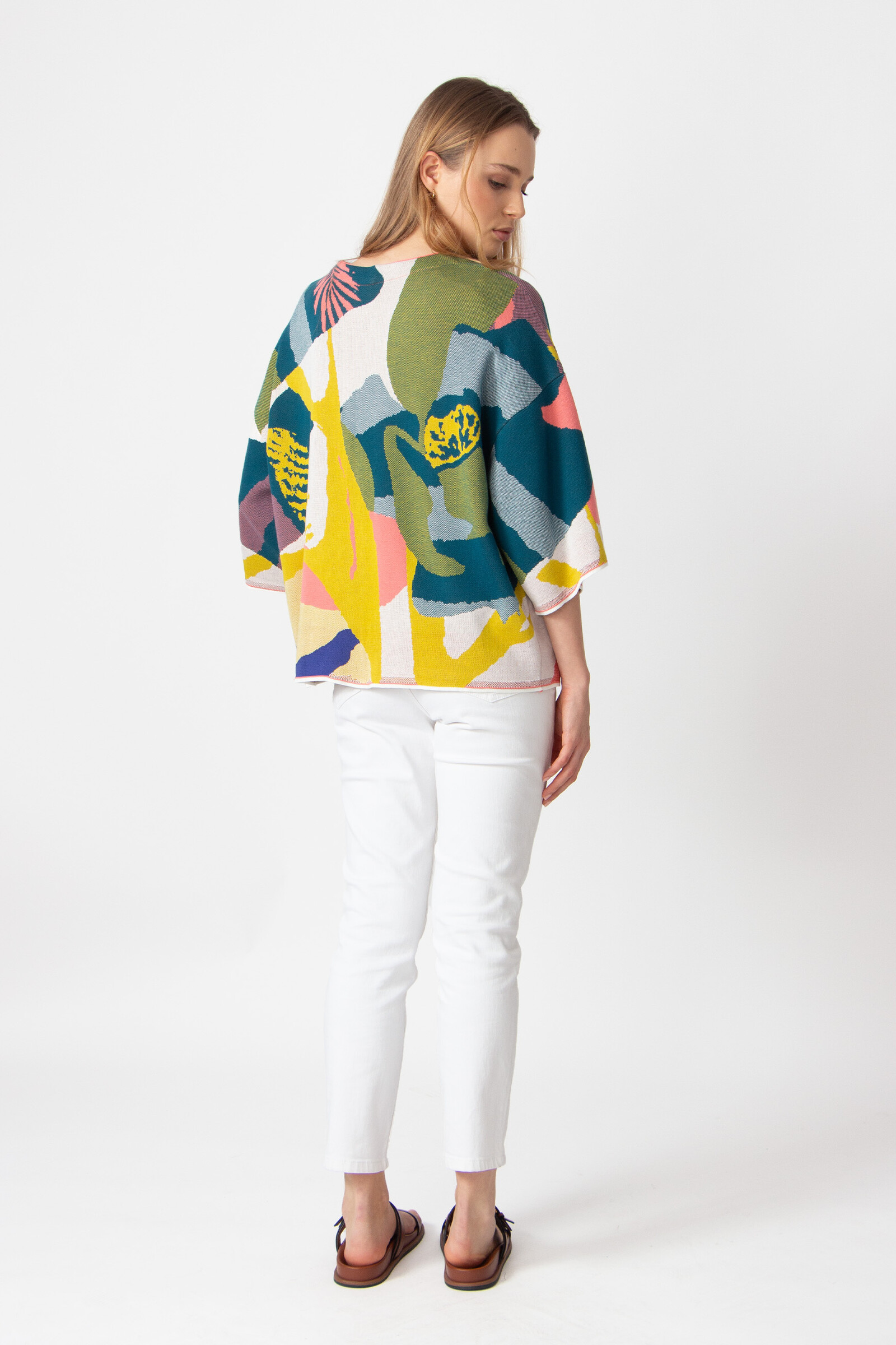 IVKO  Woman IVKO - Knitted Cardigan Maximalist Tropics Pattern Yellow