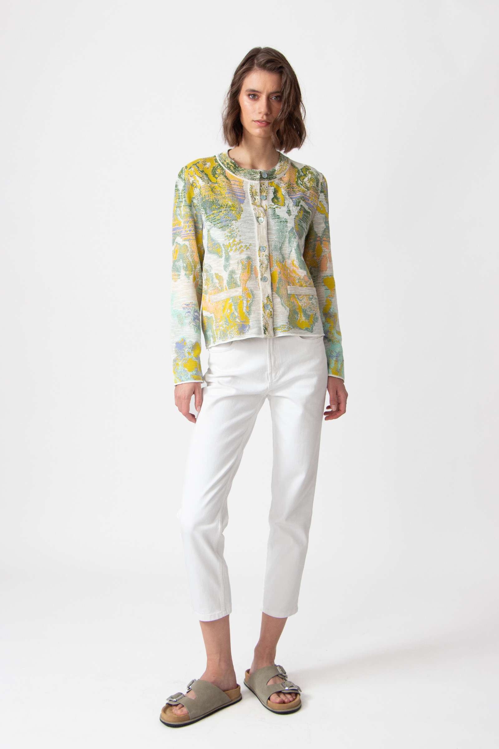 IVKO  Woman IVKO - Short Cardigan Terrain Pattern White