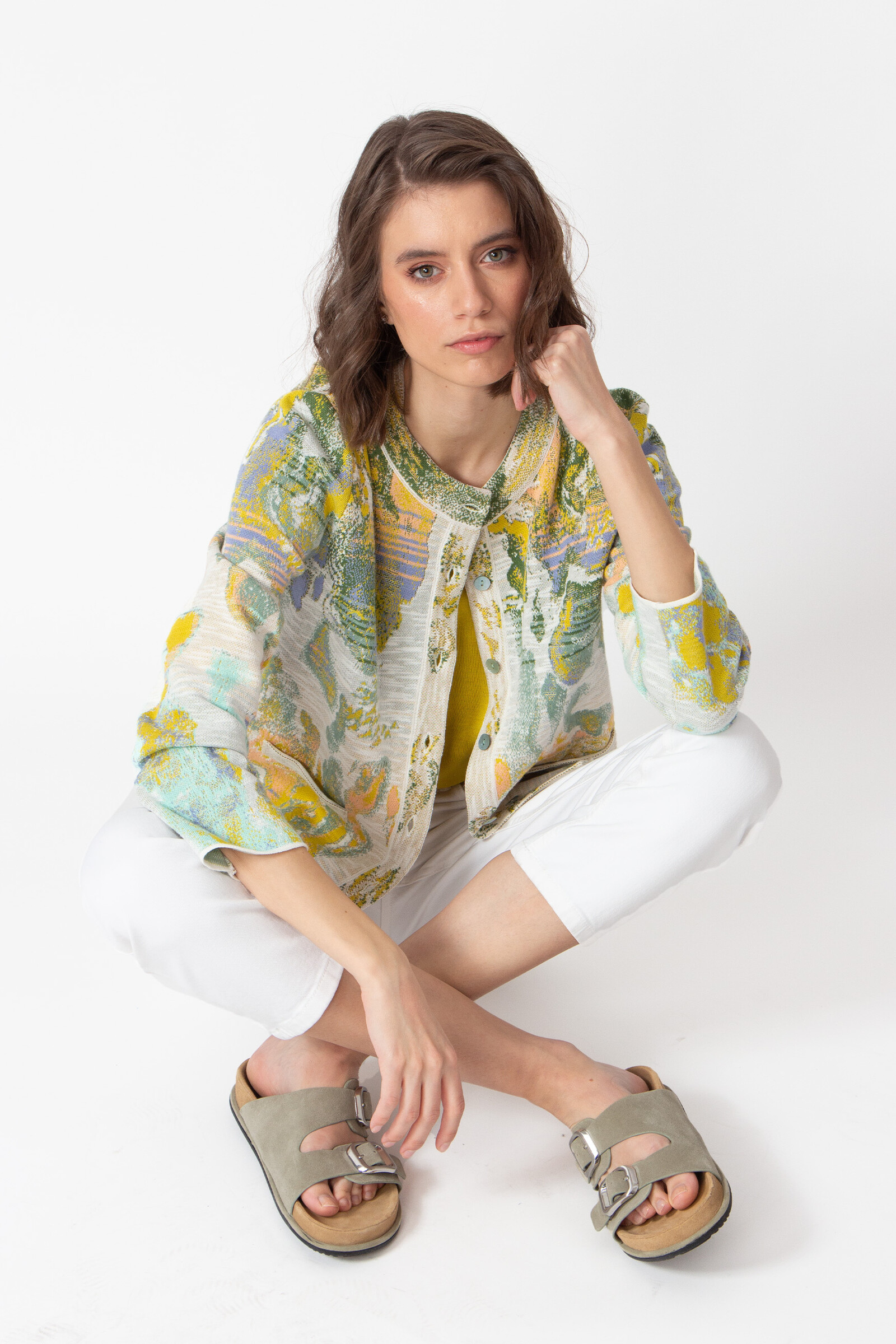 IVKO  Woman IVKO - Short Cardigan Terrain Pattern White