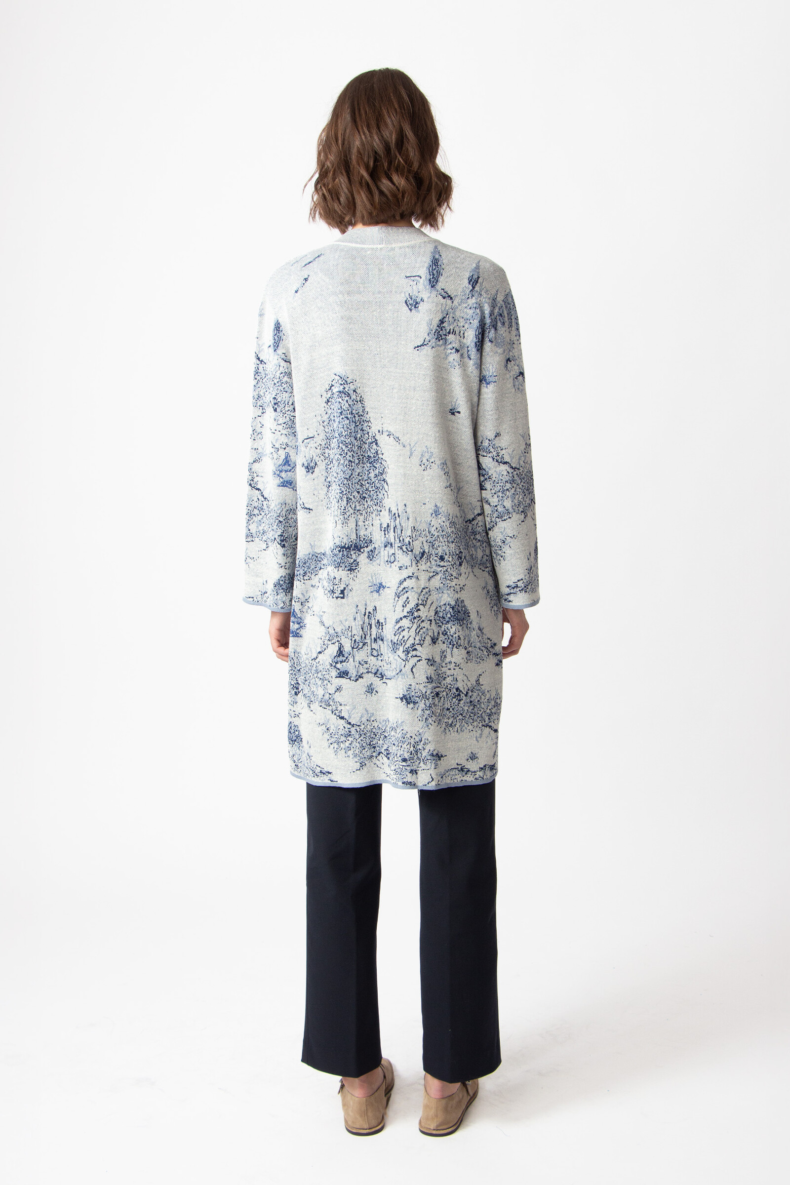 IVKO  Woman IVKO - Long Cardigan Garden Nostalgic Pattern China Blue