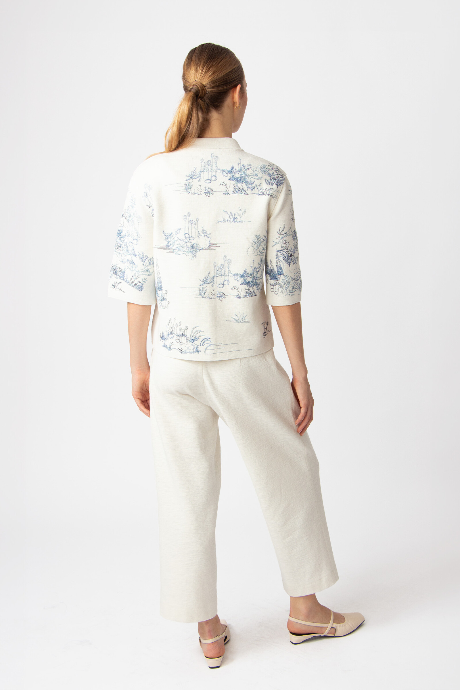IVKO  Woman IVKO - Jacket with Embroidery Garden Nostalgic Pattern China Blue