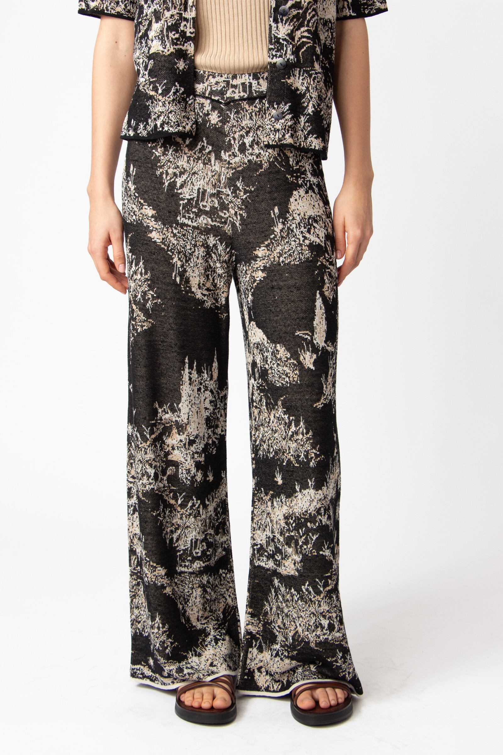 IVKO  Woman IVKO - Jacquard Pants Garden Nostalgic Pattern Black