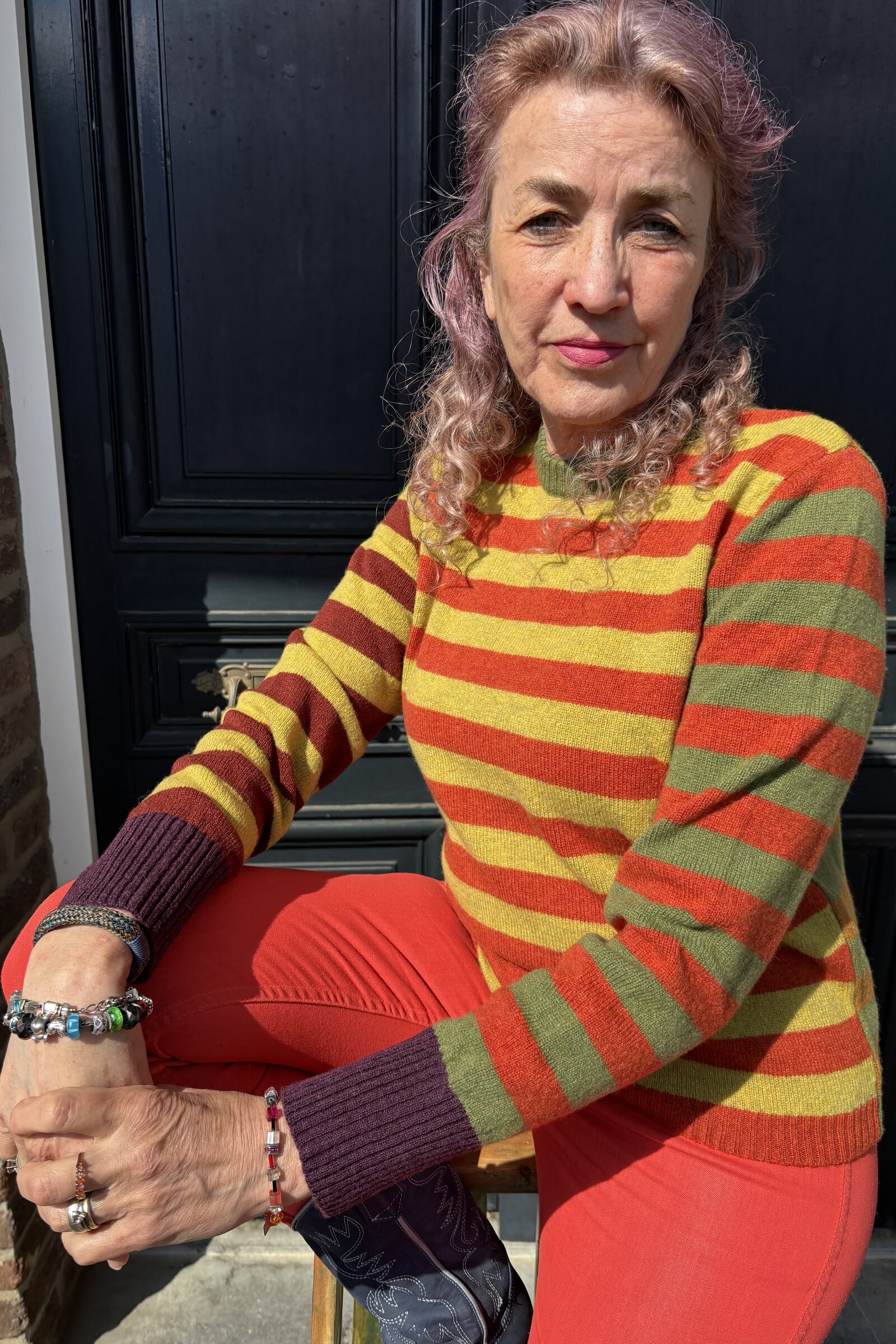 Eribé Eribé - Stobo Stripe Sweater Harvest Gold