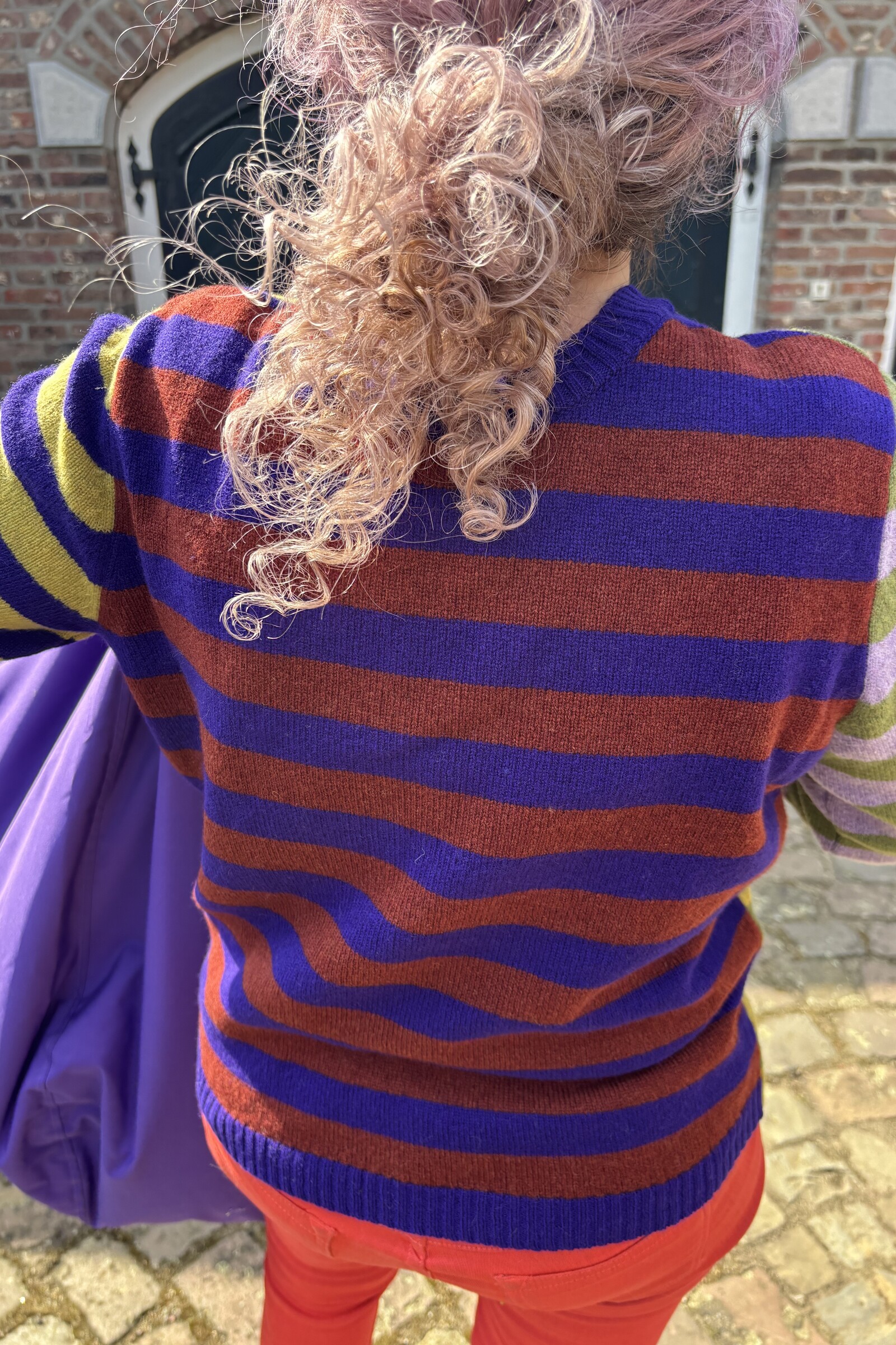 Eribé Eribé - Stobo Stripe Sweater Mulberry