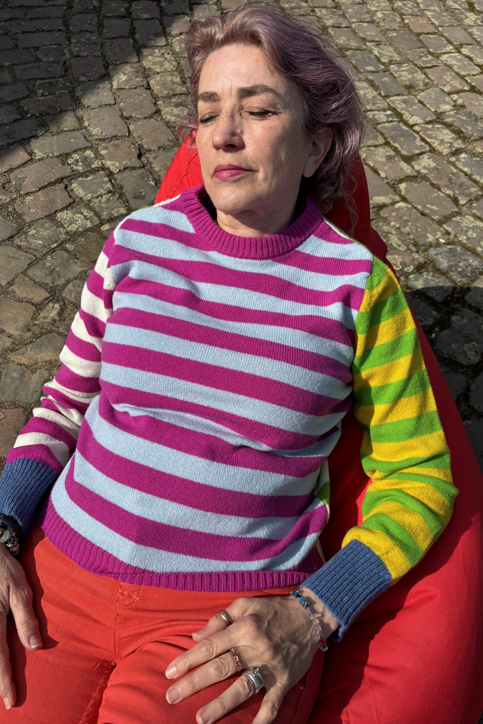 Eribé Eribé - Stobo Stripe Sweater Orchid