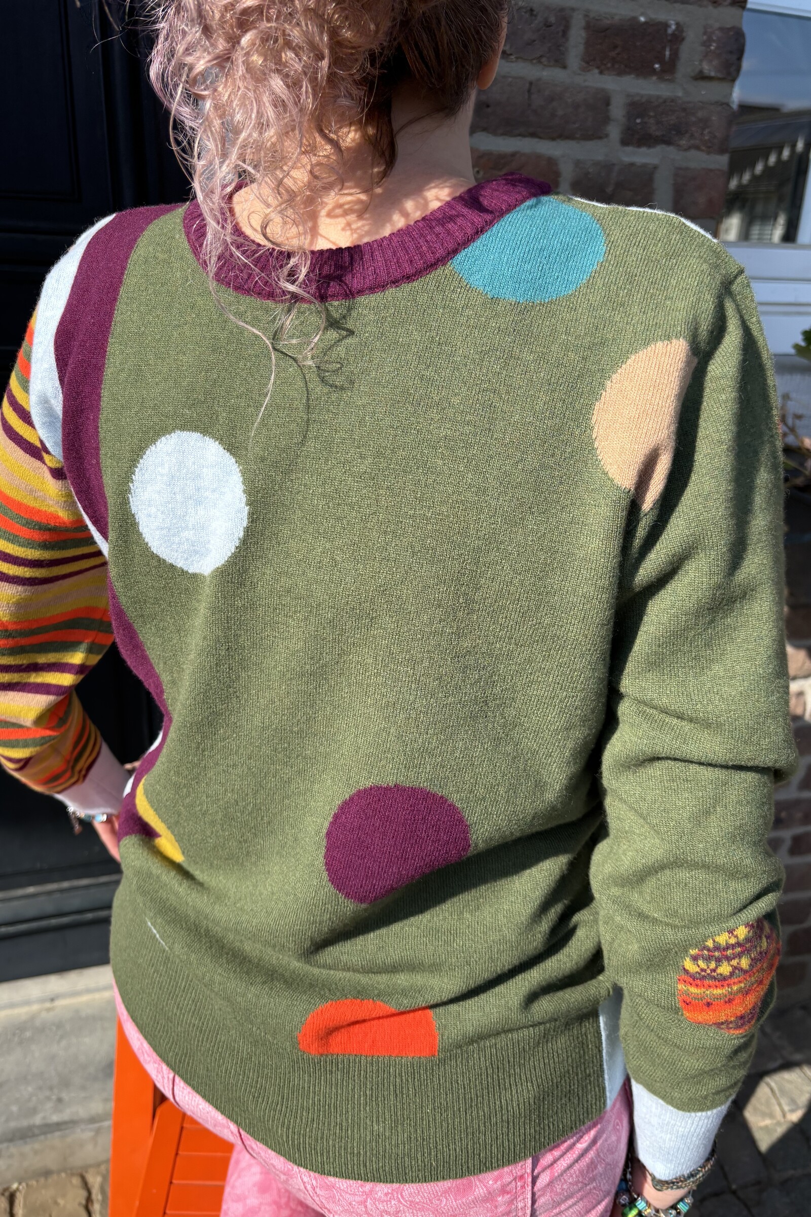 Eribé Eribé - Melrose Stripe and Dots Sweater Olive