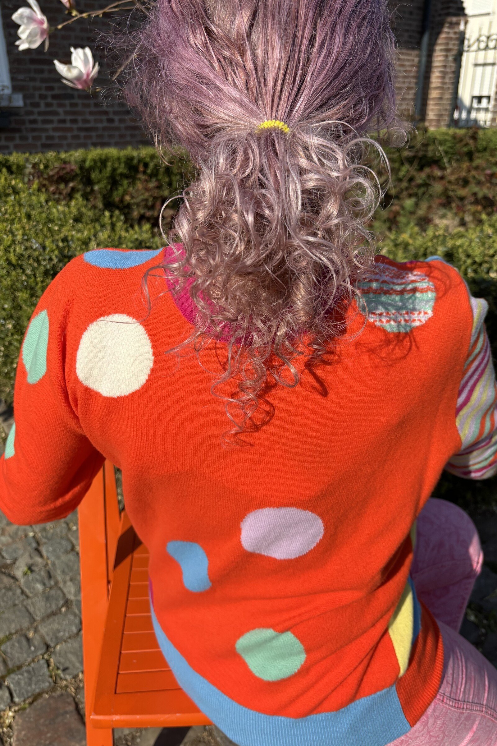 Eribé Eribé - Melrose Stripe and Dots Sweater Orange