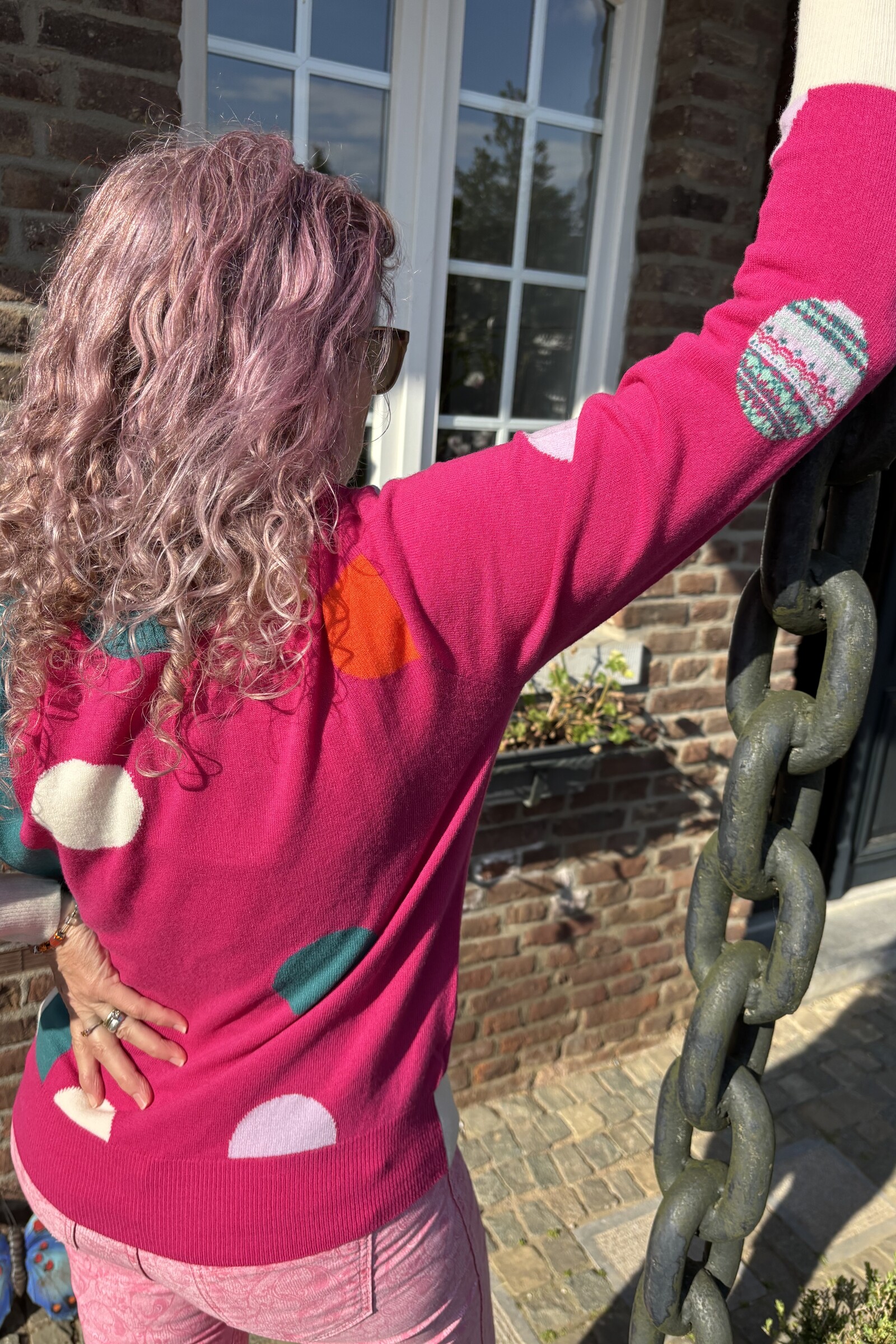 Eribé Eribé - Melrose Stripe and Dots Sweater Pink