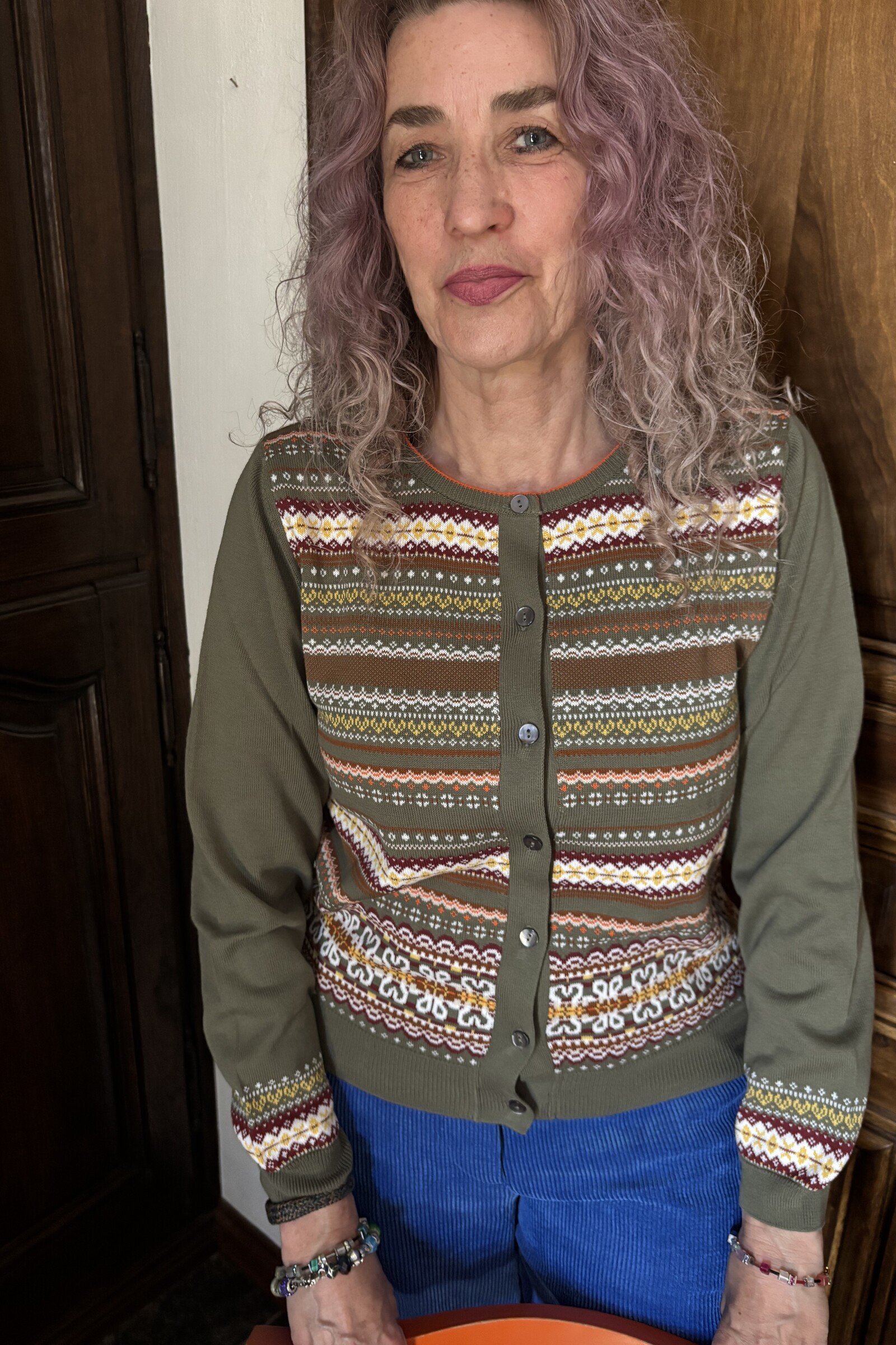 Eribé Eribé - Sailor Round Neck Cardigan Khaki