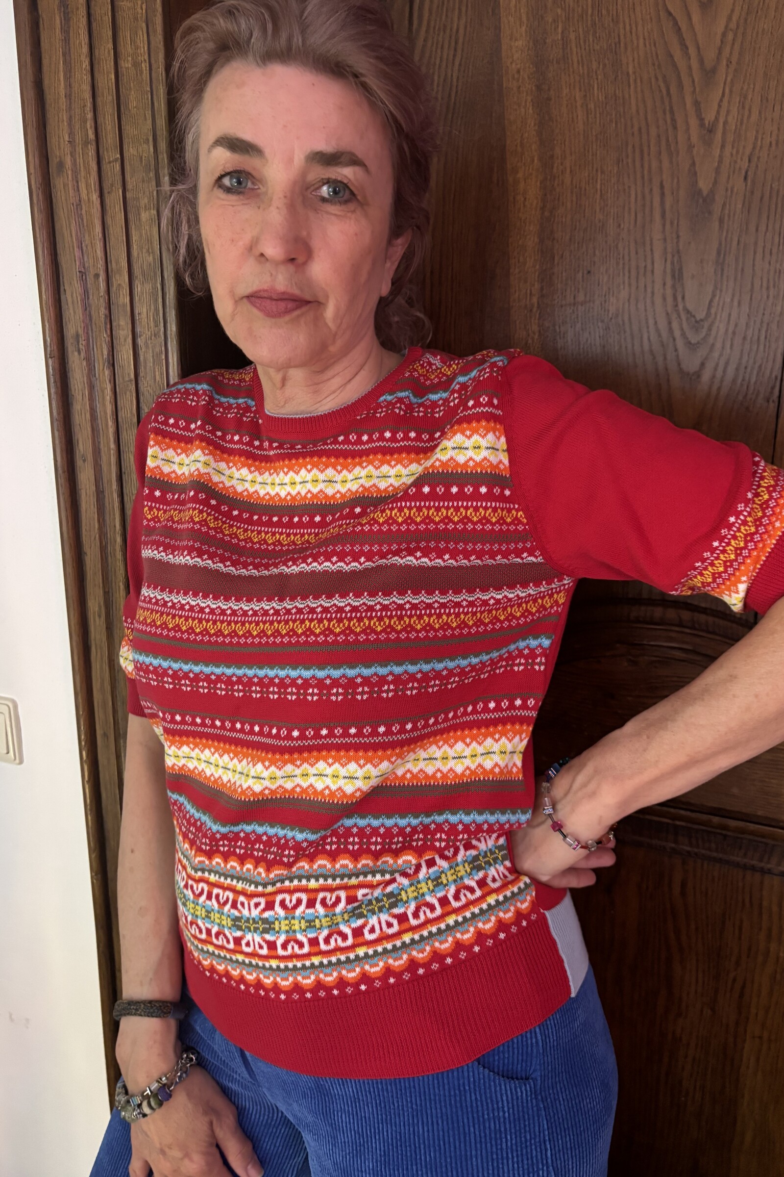 Eribé Eribé - Sailor Half Sleeve Sweater Red