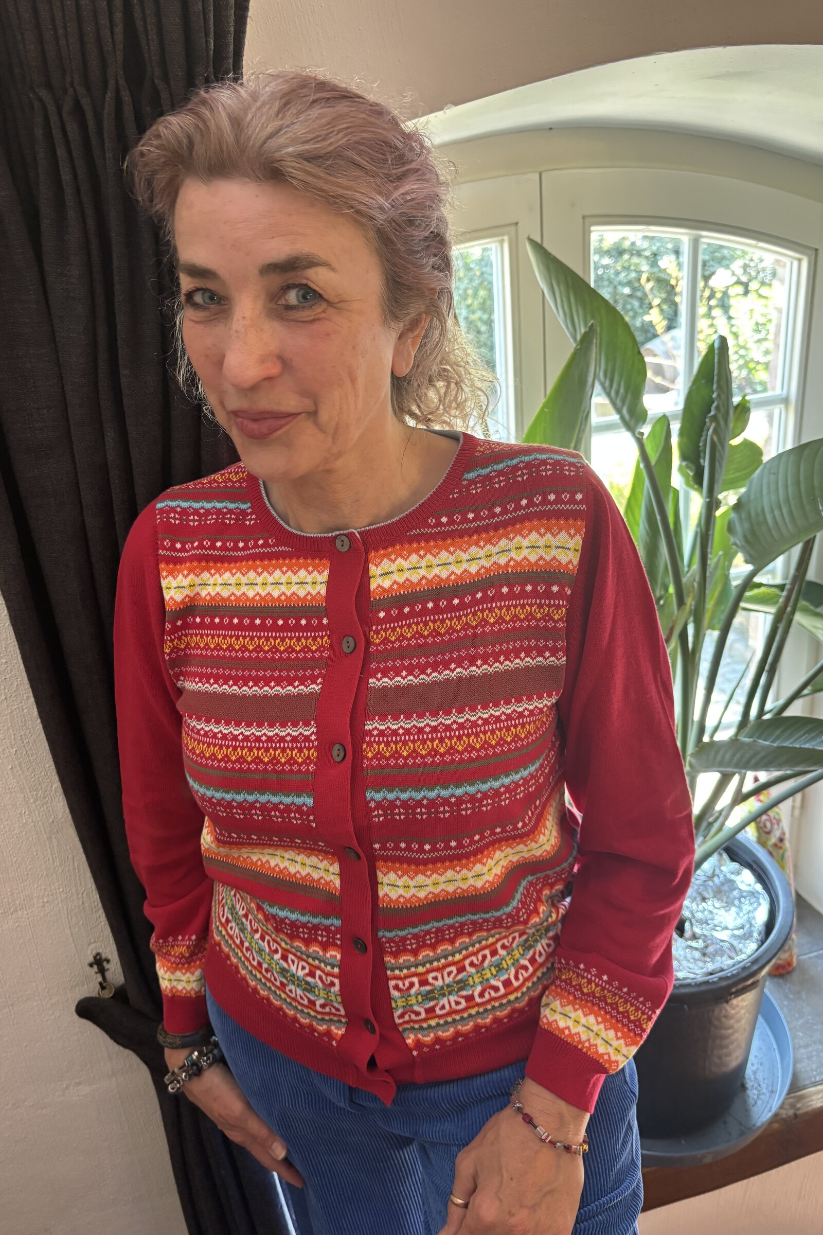 Eribé Eribé - Sailor Round Neck Cardigan Red