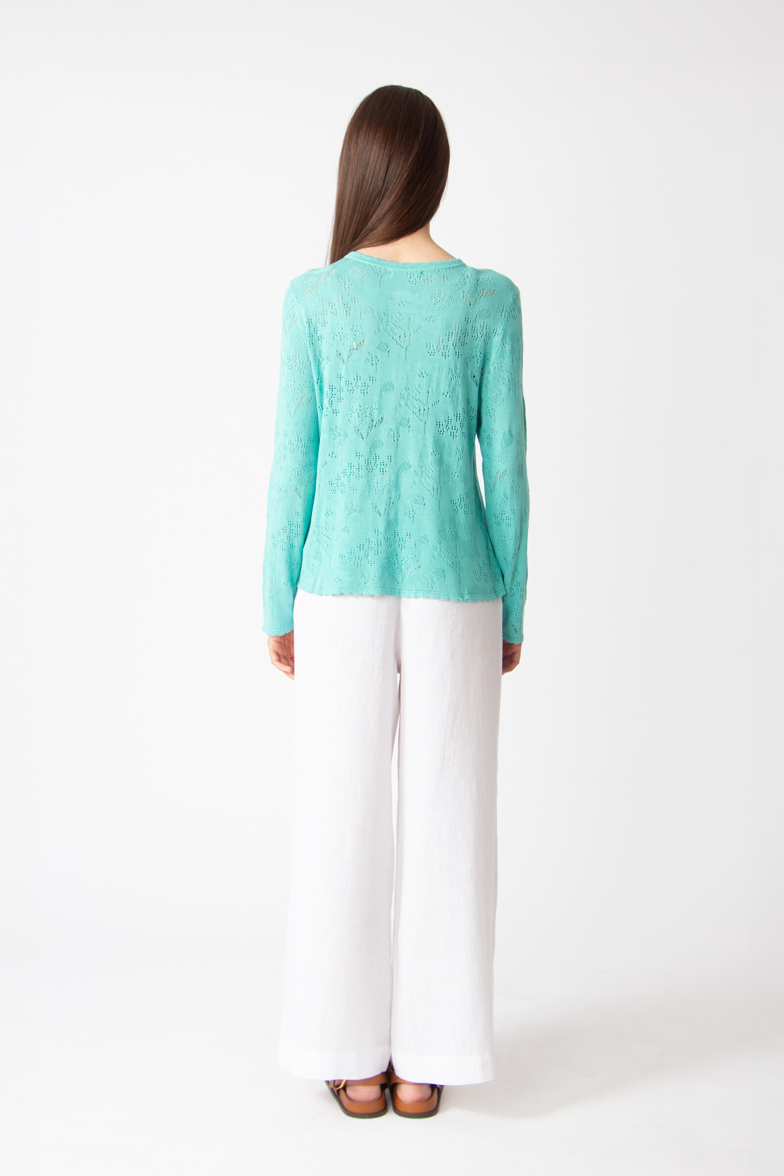 IVKO  Woman IVKO - Cardigan O-Neck Structure Pattern Aqua