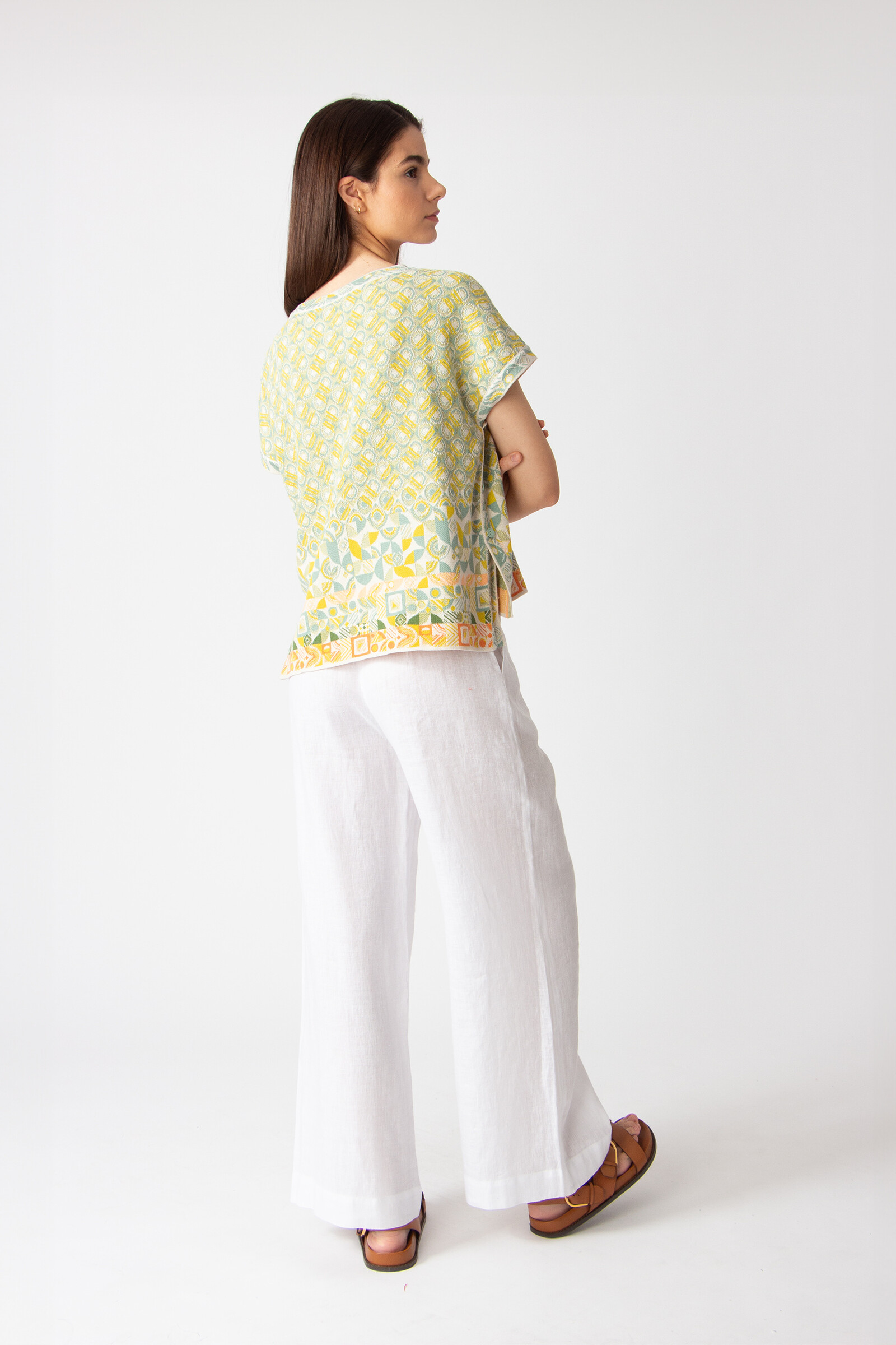 IVKO  Woman IVKO - Sleeveless Pullover Mix & Match Pattern White