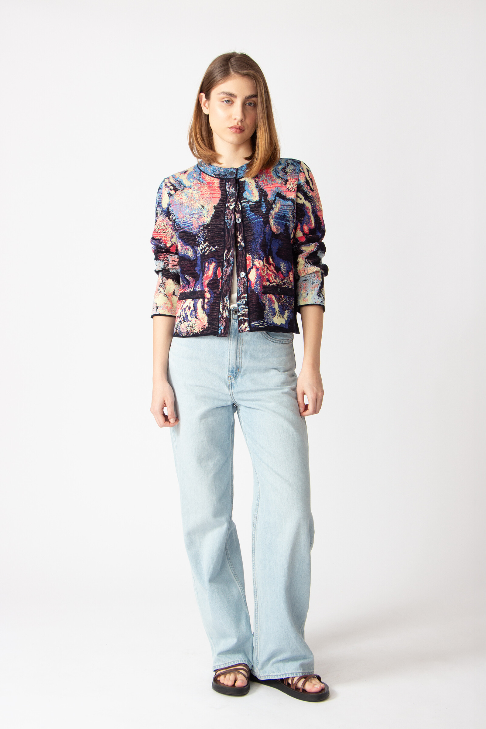 IVKO  Woman IVKO - Short Cardigan Terrain Pattern Marine