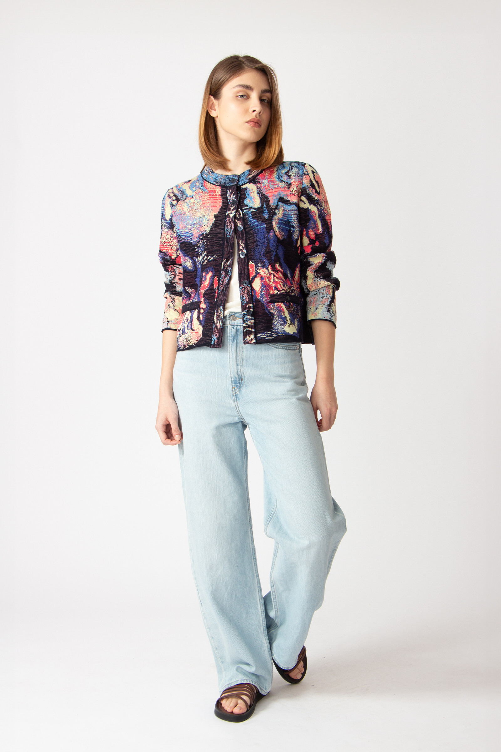 IVKO  Woman IVKO - Short Cardigan Terrain Pattern Marine