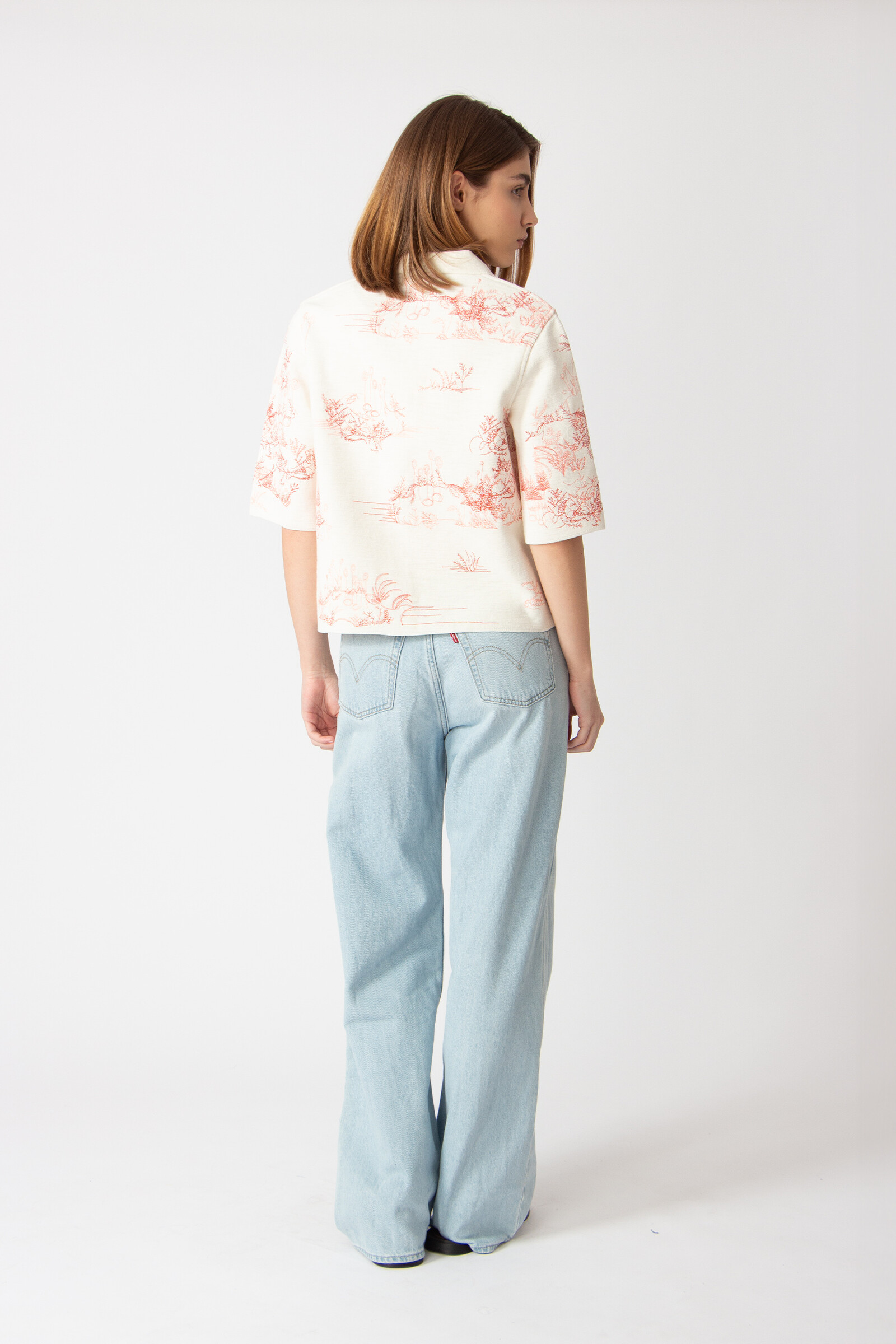 IVKO  Woman IVKO - Jacket with Embroidery Garden Nostalgic Pattern Coral