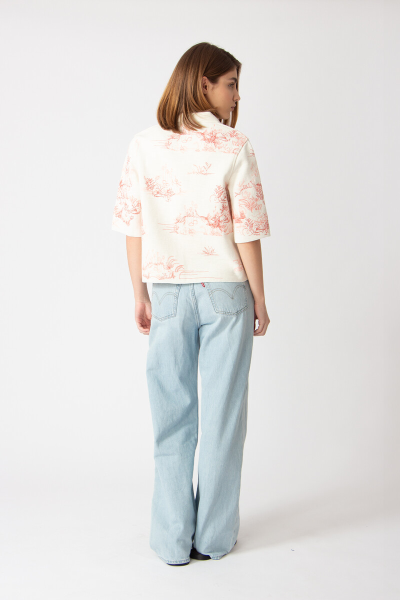 IVKO - Jacket with Embroidery Garden Nostalgic Pattern Coral