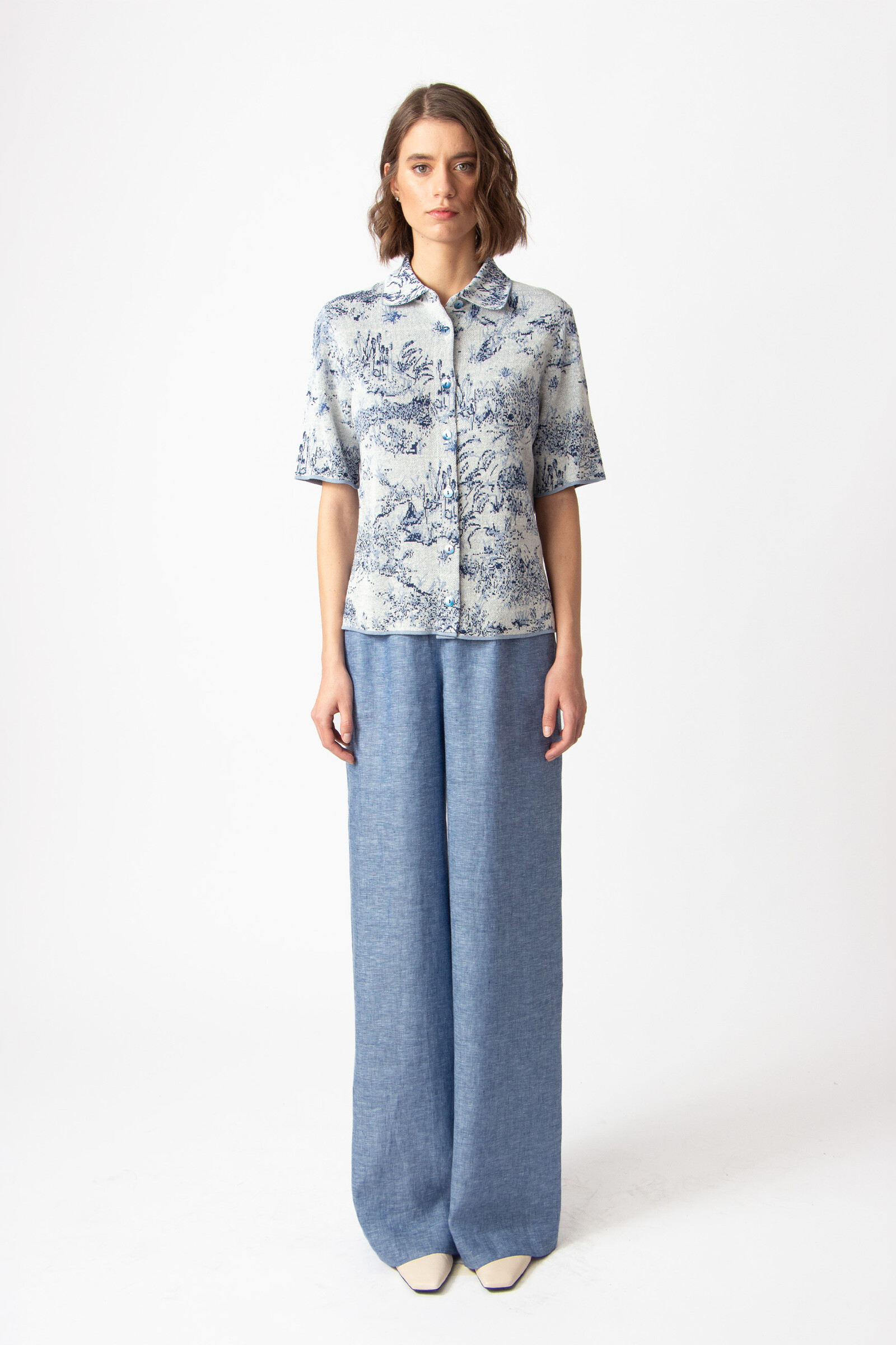 IVKO  Woman IVKO - Pullover Garden Nostalgic Pattern China Blue