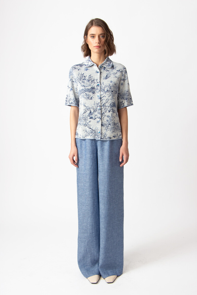 IVKO - Pullover Garden Nostalgic Pattern China Blue
