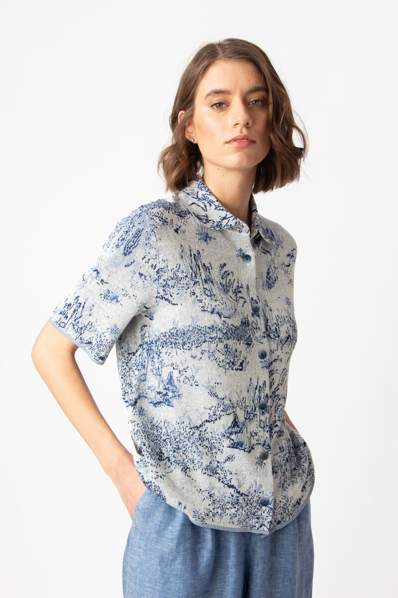 IVKO - Pullover Garden Nostalgic Pattern China Blue