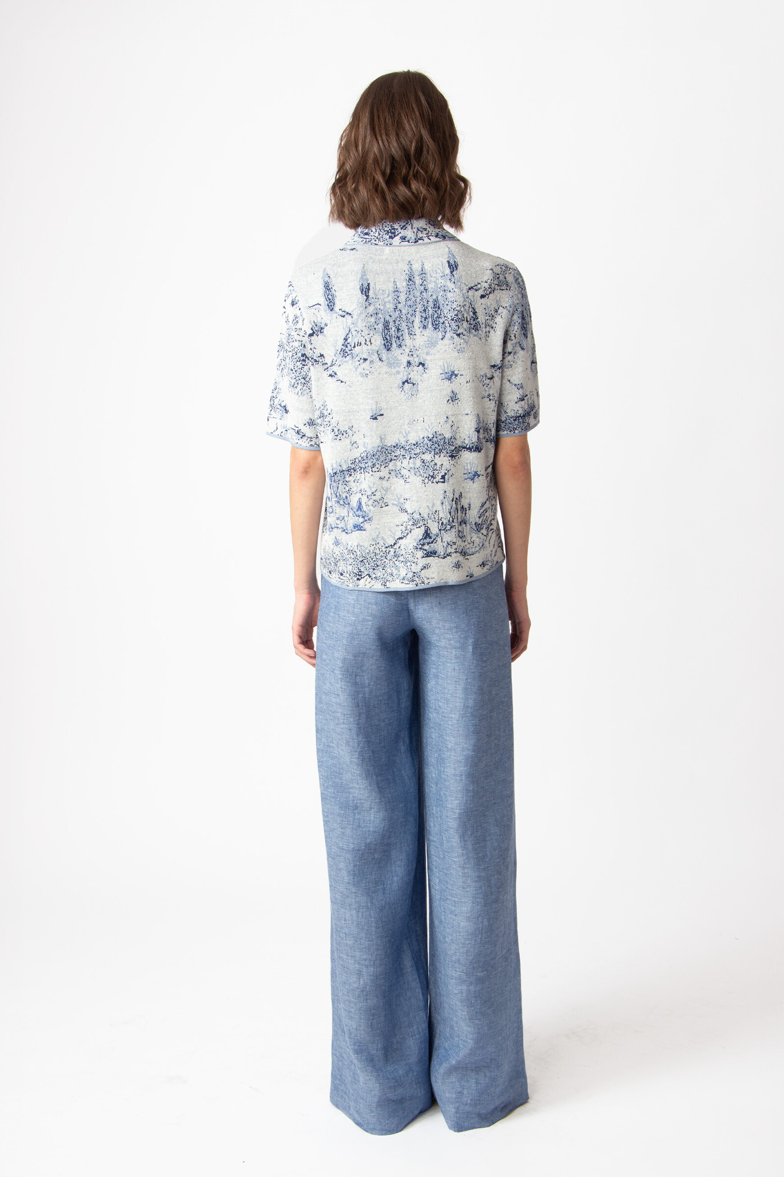 IVKO  Woman IVKO - Pullover Garden Nostalgic Pattern China Blue