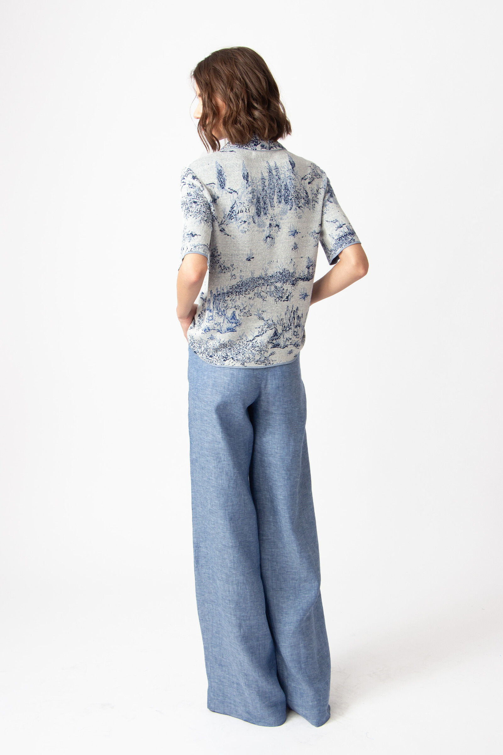 IVKO  Woman IVKO - Pullover Garden Nostalgic Pattern China Blue