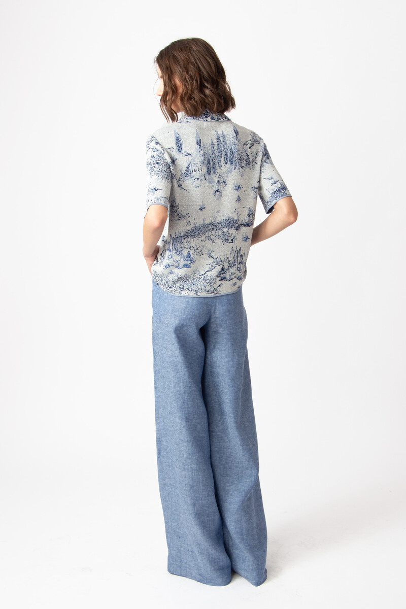 IVKO - Pullover Garden Nostalgic Pattern China Blue