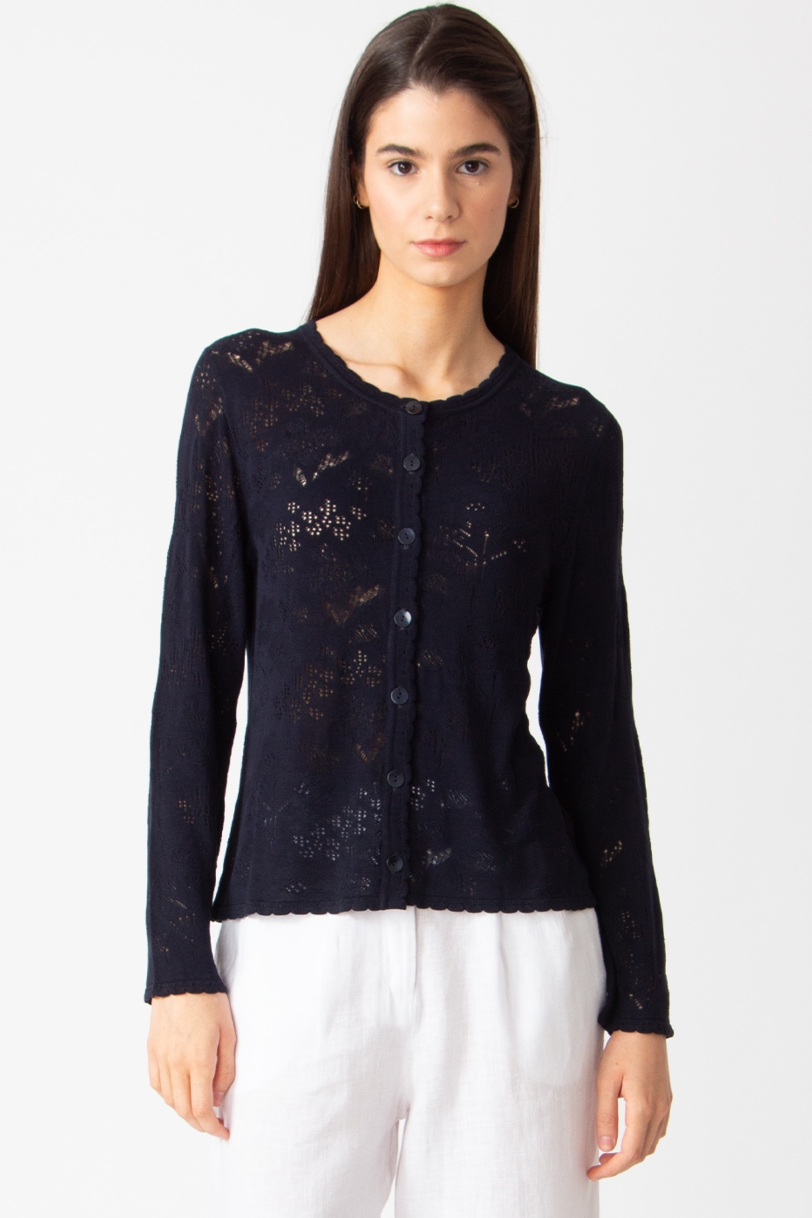 IVKO  Woman IVKO - Cardigan O-Neck Structure Pattern Marine