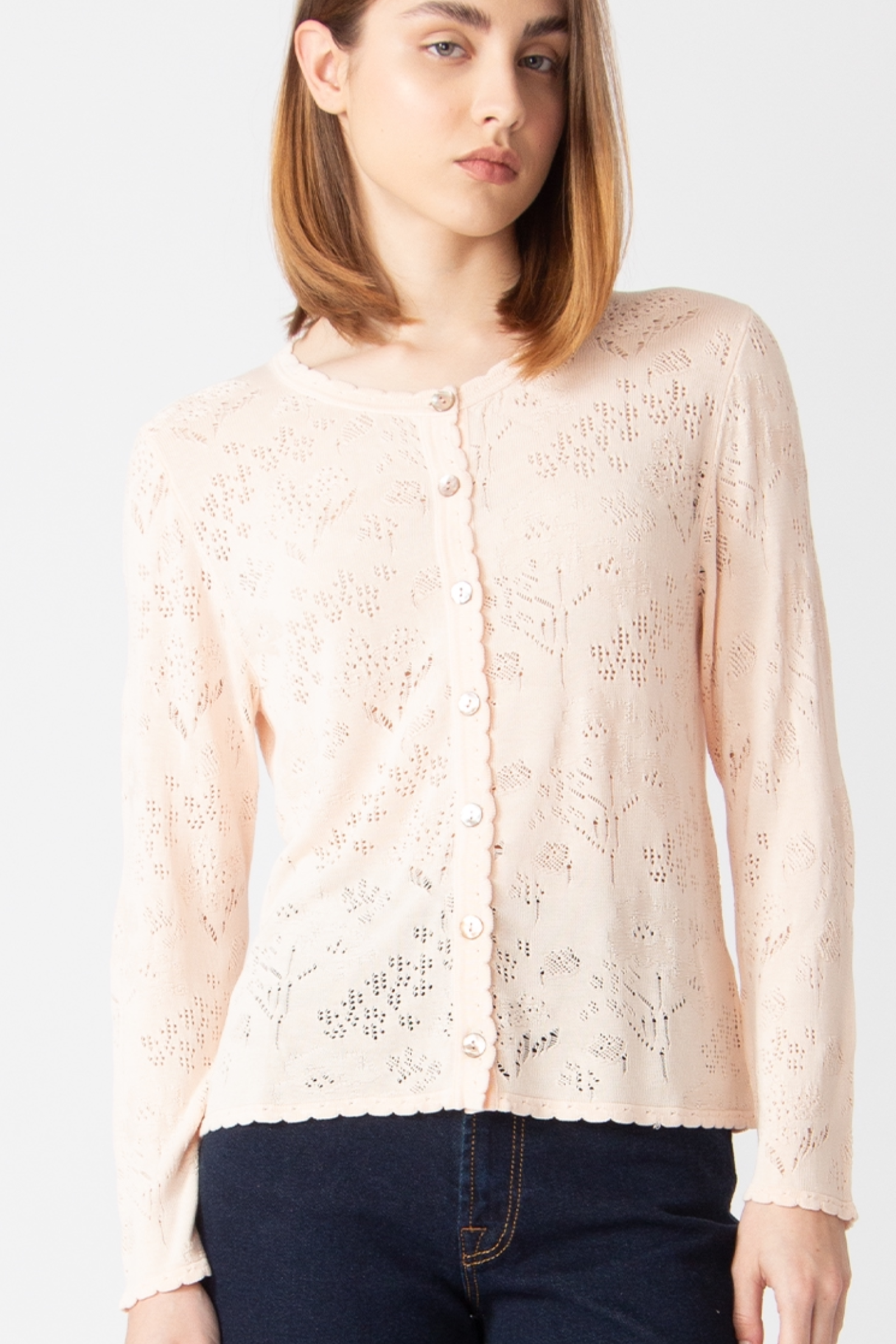 IVKO  Woman IVKO - Cardigan O-Neck Structure Pattern Light Pink