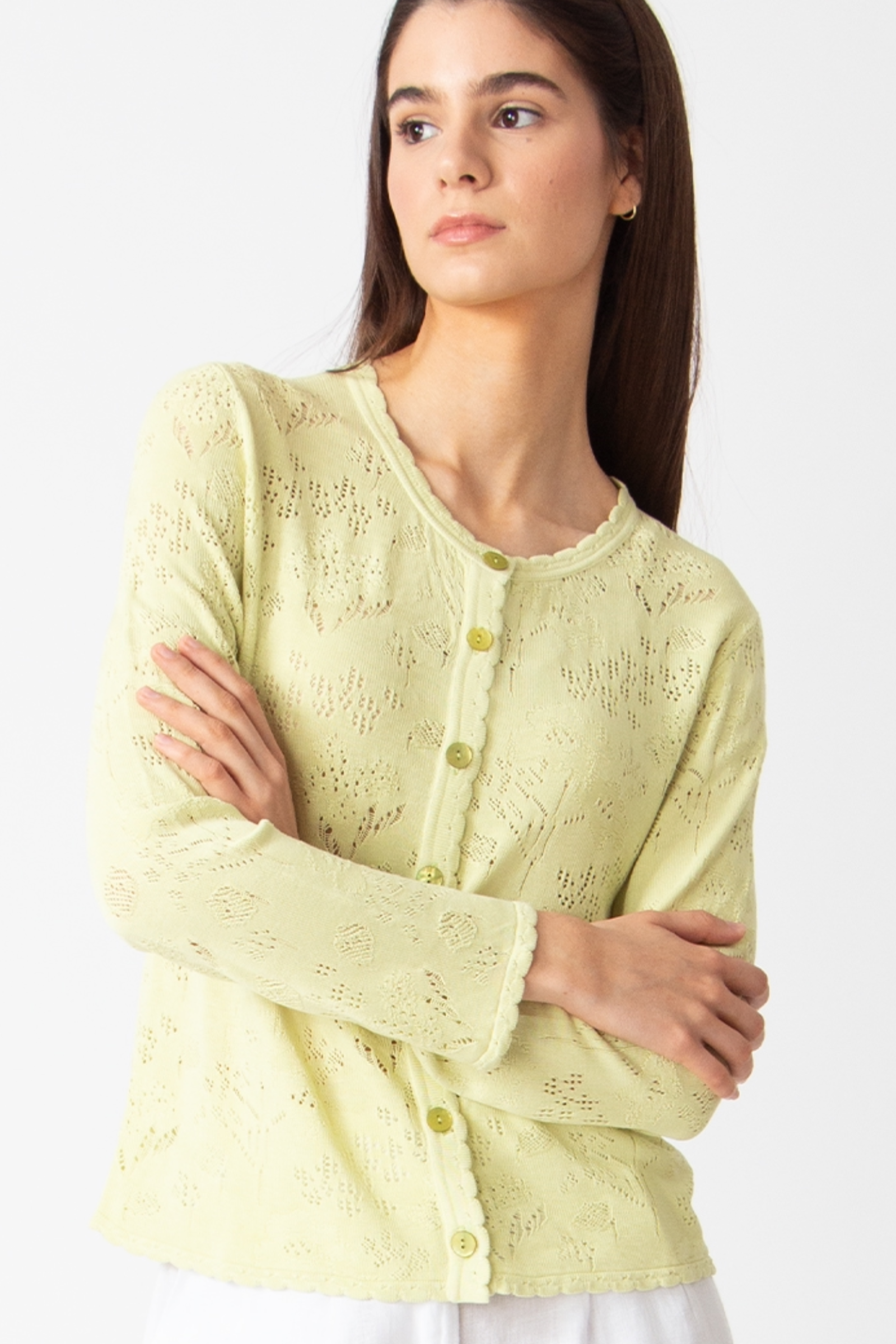 IVKO  Woman IVKO - Cardigan O-Neck Structure Pattern Pastel Green