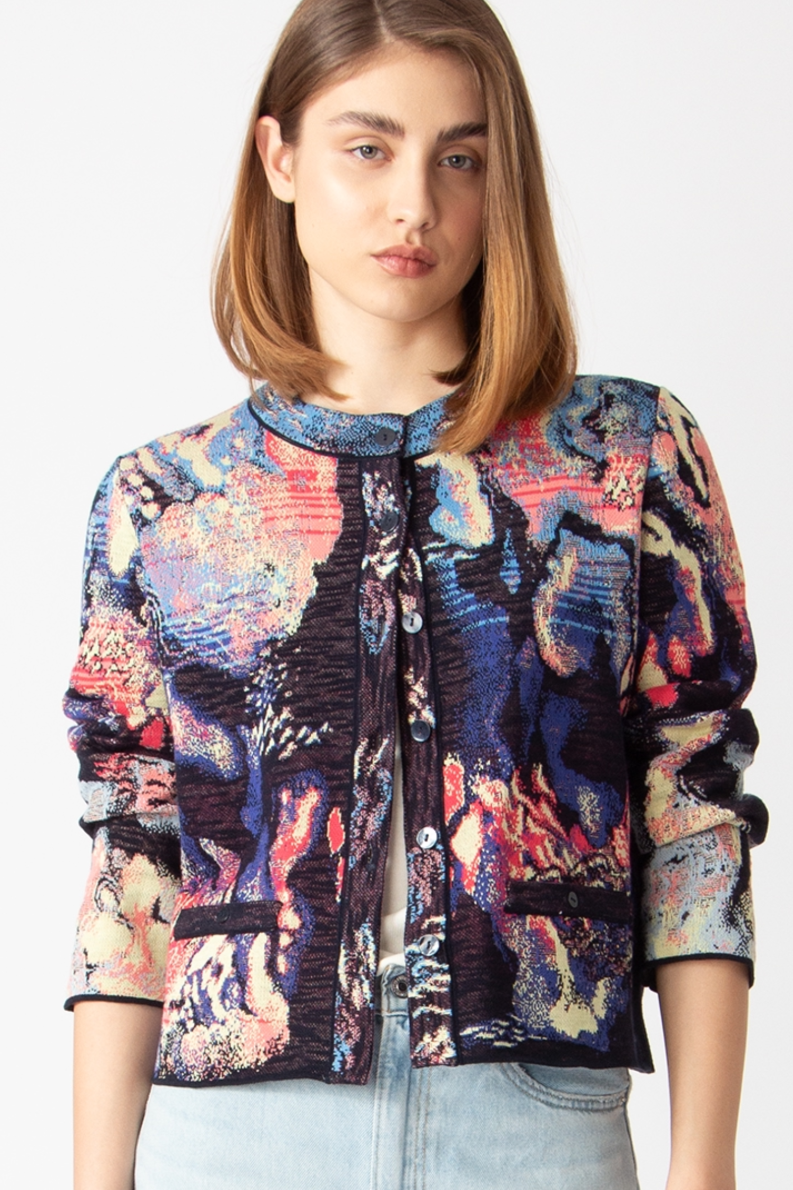 IVKO  Woman IVKO - Short Cardigan Terrain Pattern Marine