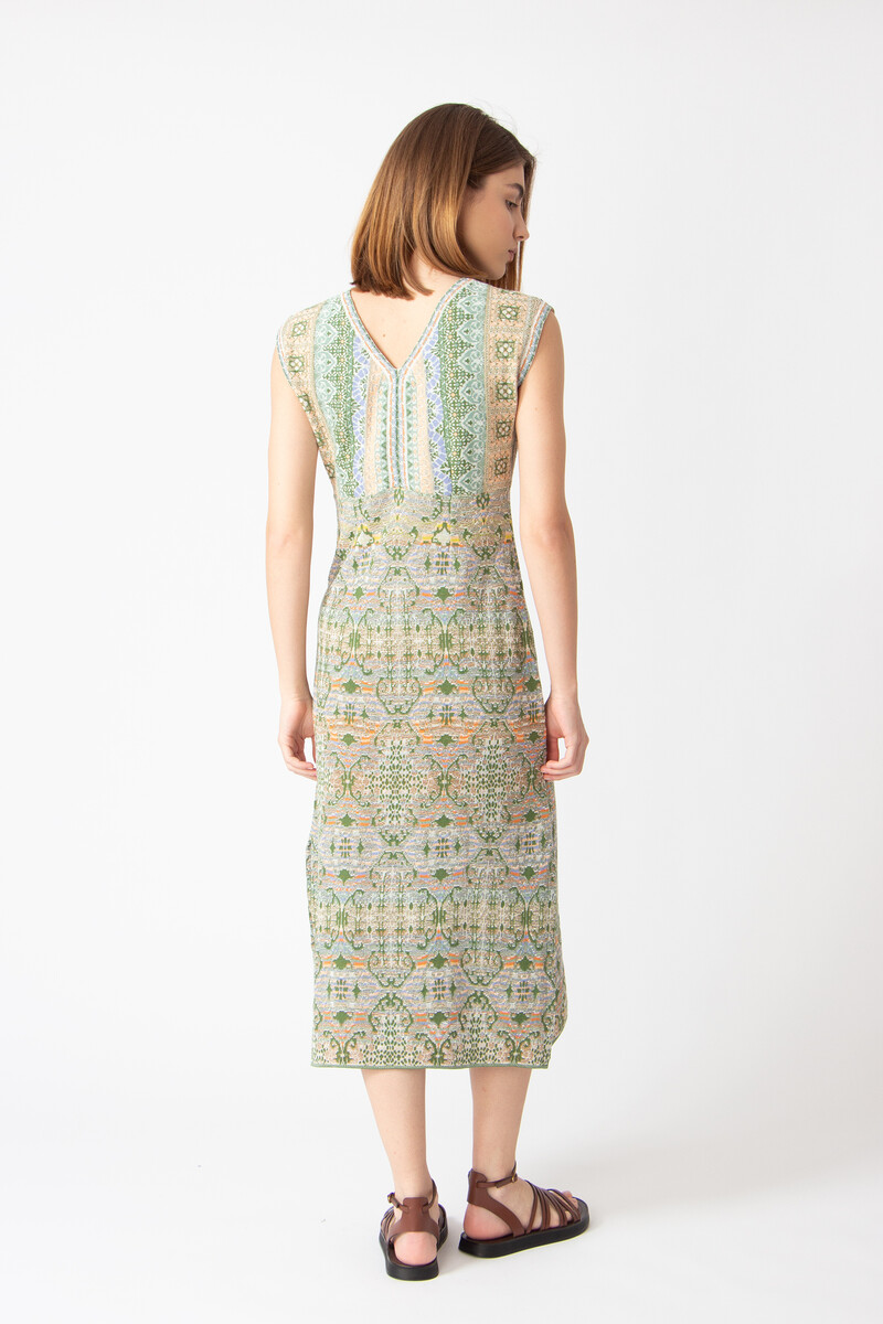 IVKO - Sleeveless Dress Morocco Pattern Pastel Green