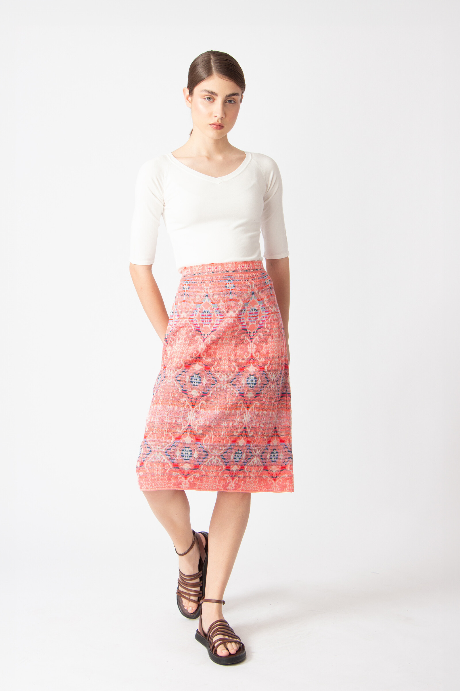 IVKO  Woman IVKO - Skirt Morocco Pattern Coral