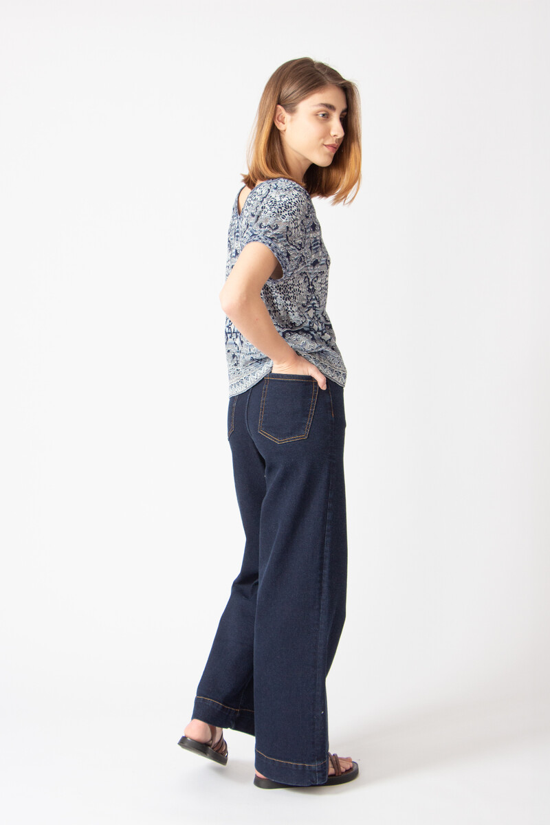 IVKO - V-Neck Pullover Morocco Pattern China Blue