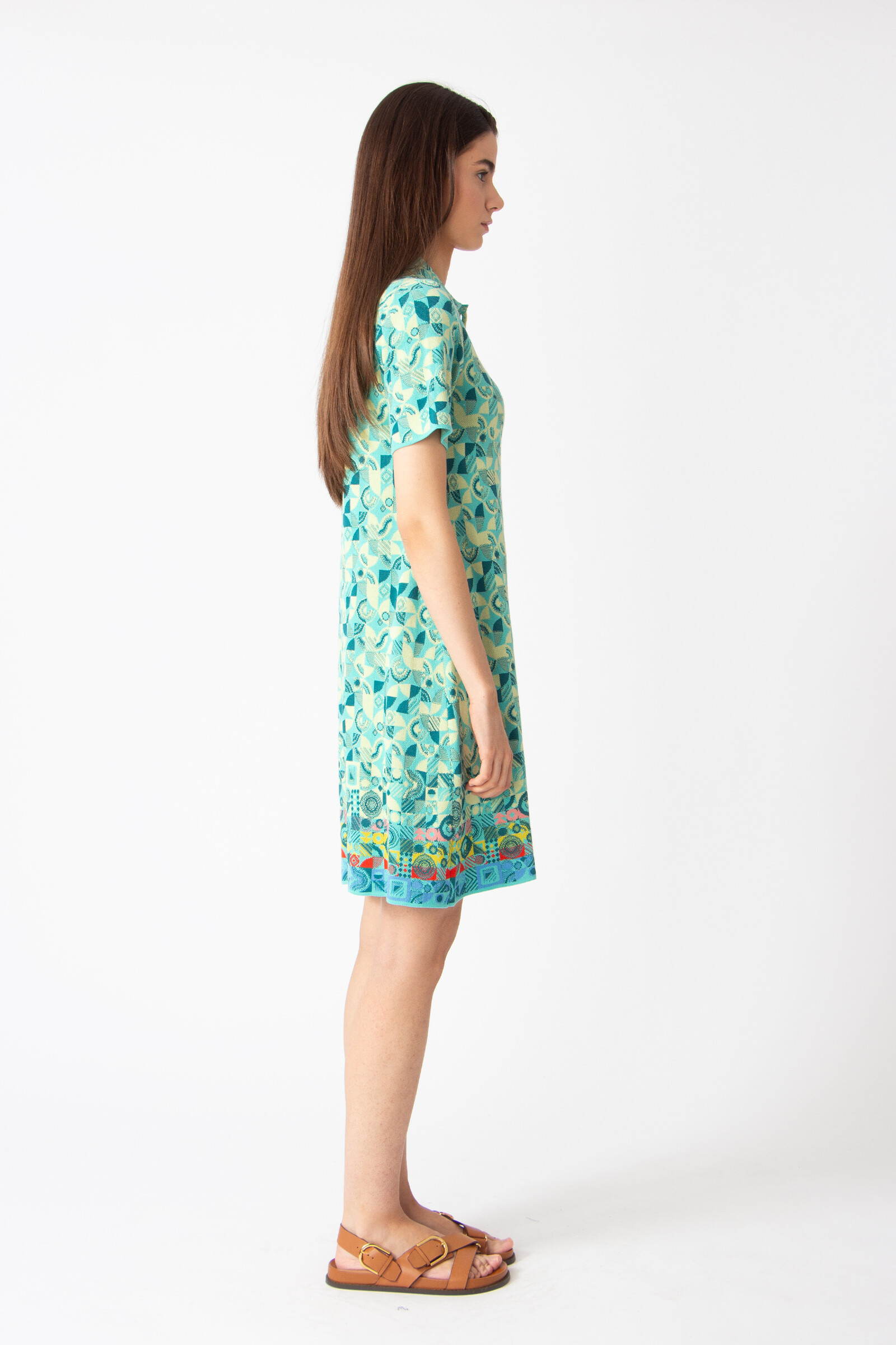 IVKO  Woman IVKO - Knitted Dress Mix & Match Pattern Aqua