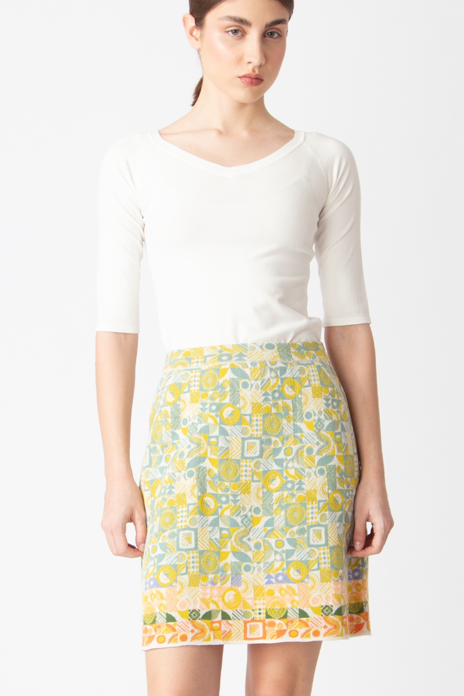 IVKO  Woman IVKO - Skirt Mix & Match Pattern White