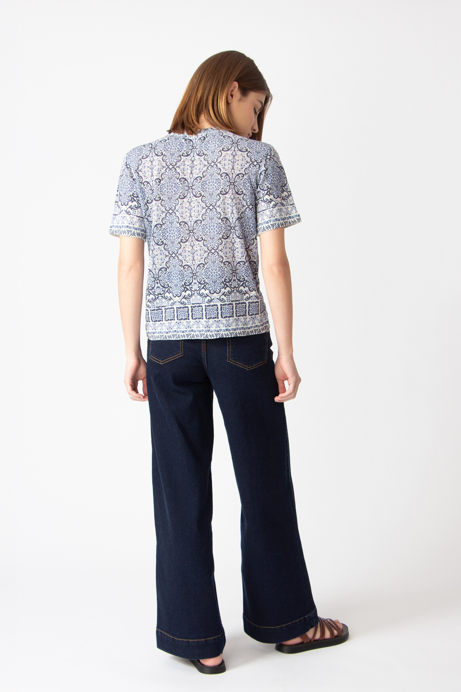 IVKO  Woman IVKO - Printed Pullover Morocco Pattern China Blue