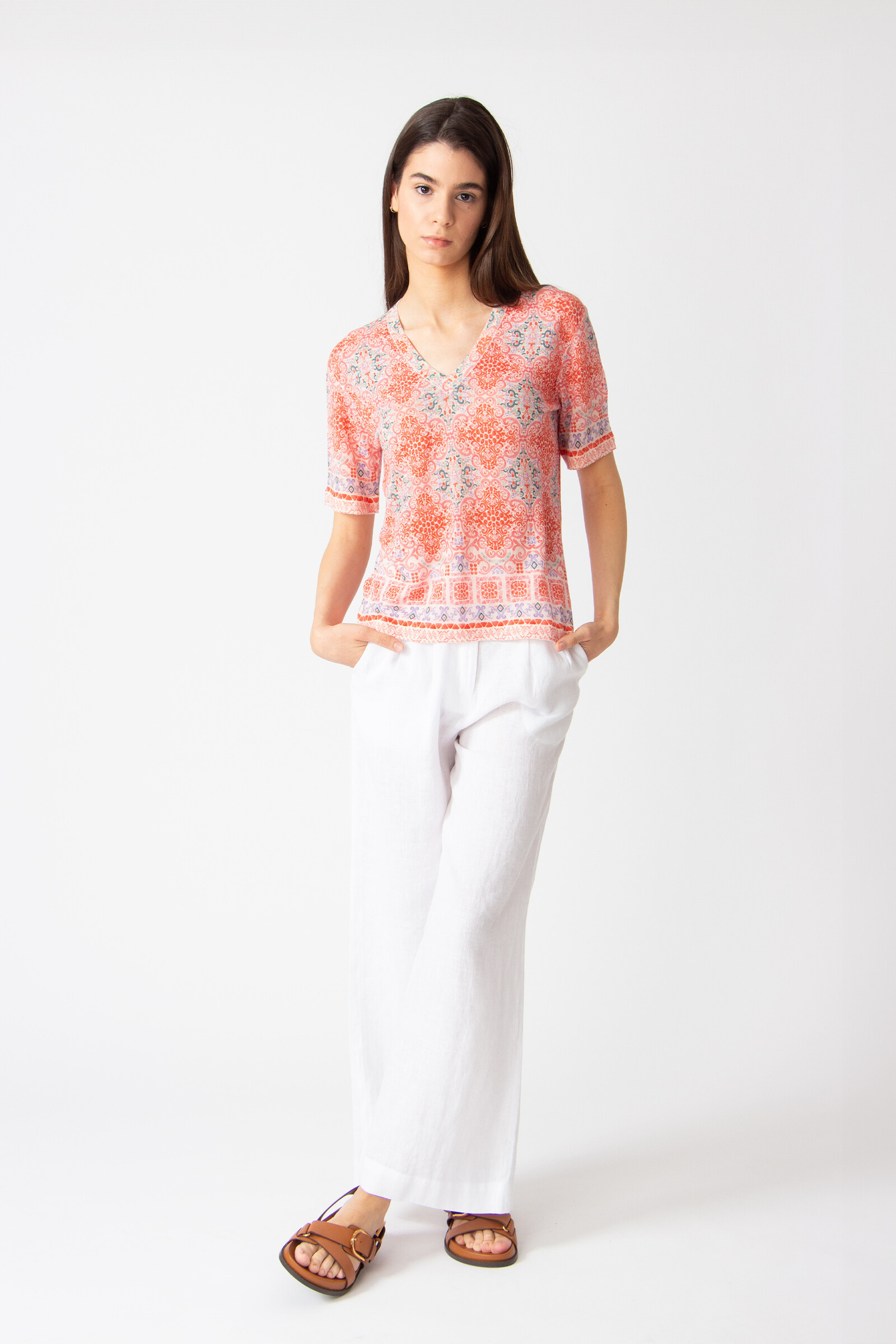 IVKO  Woman IVKO - Printed Pullover Morocco Pattern Coral