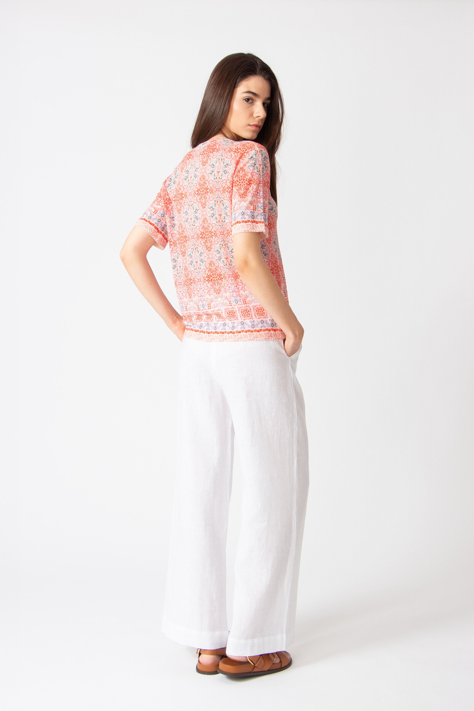 IVKO  Woman IVKO - Printed Pullover Morocco Pattern Coral