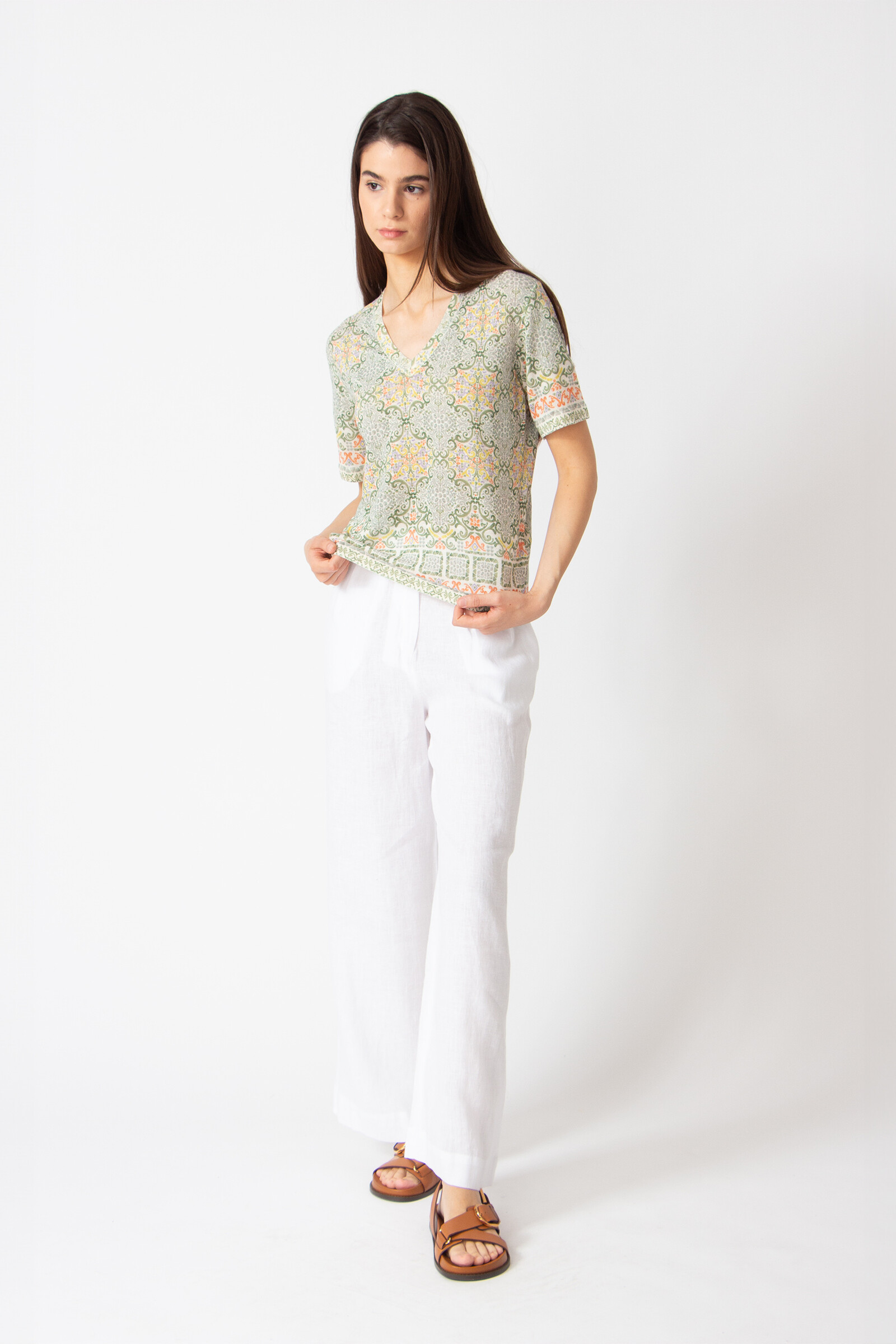 IVKO  Woman IVKO - Printed Pullover Morocco Pattern Pastel Green