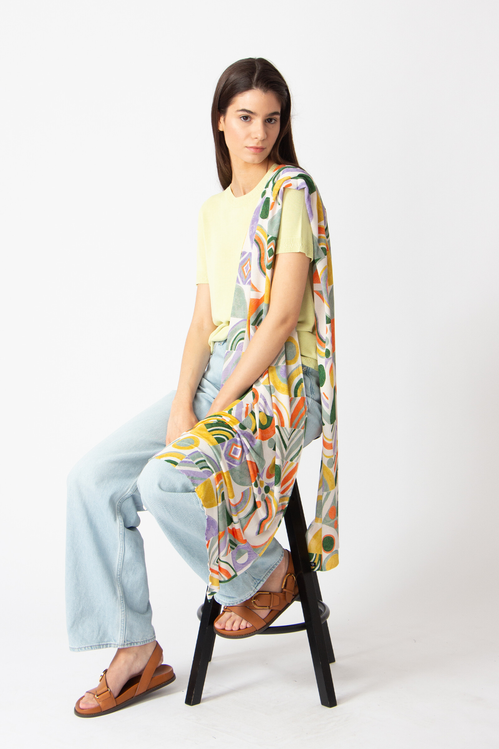 IVKO  Woman IVKO - Printed Scarf Mix & Match Pattern White