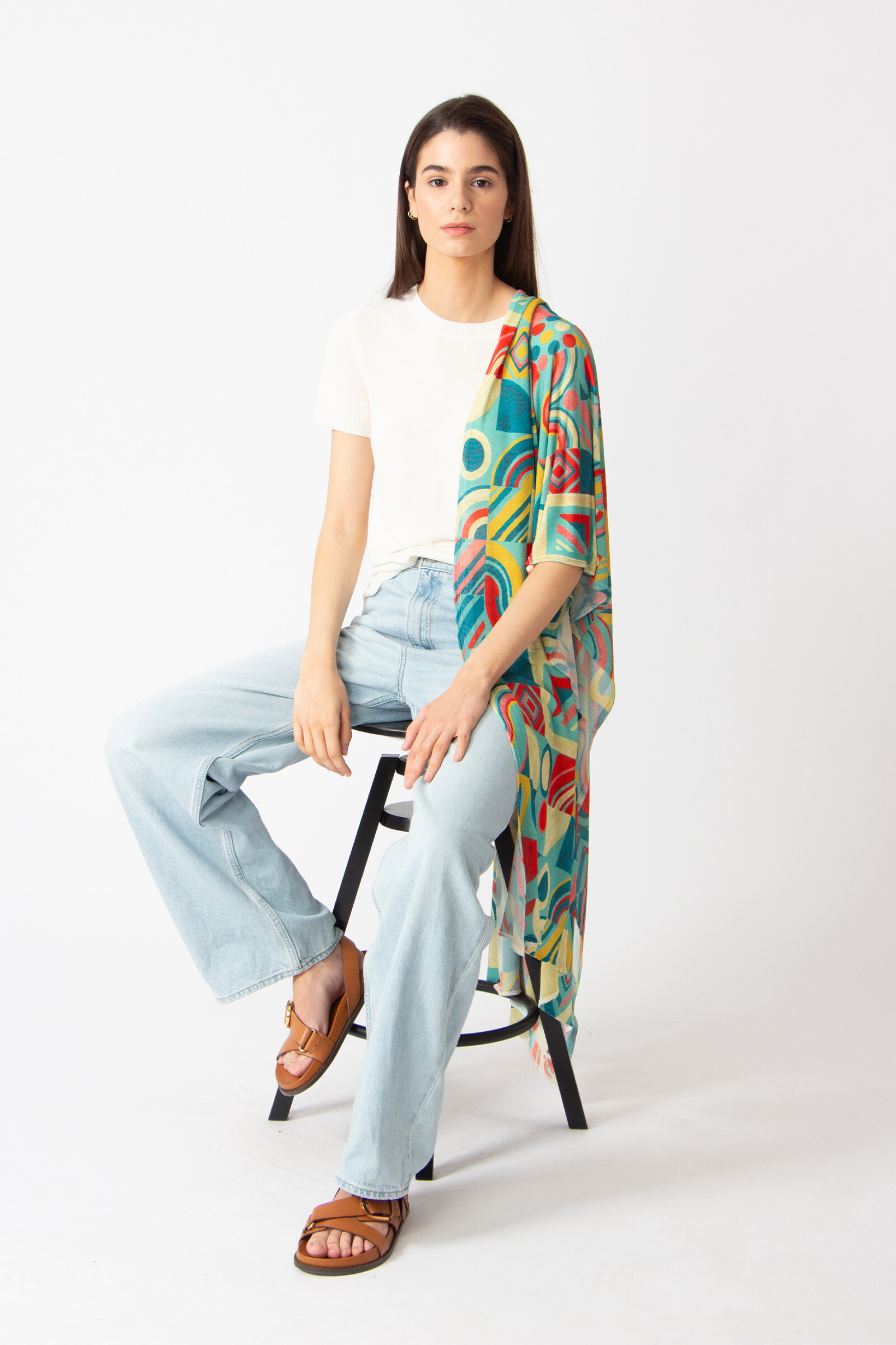 IVKO  Woman IVKO - Printed Scarf Mix & Match Pattern Aqua